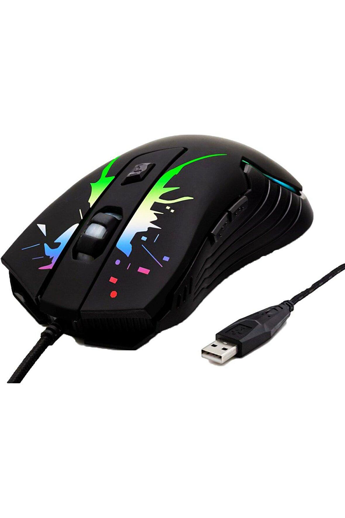 2000 Dpi Oyuncu Gamer Mouse Rgb Ledli n104