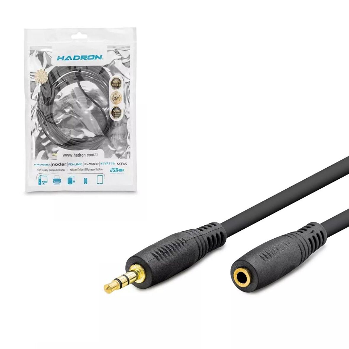 KULAKLIK UZATMA KABLOSU 3MT ERKEK DİŞİ 3.5MM HADRON HDX-1019