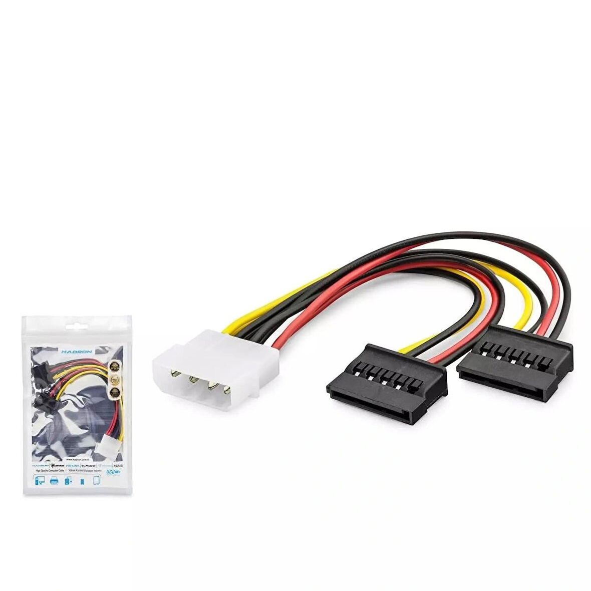 Hadron Hdx5525 Sata Power Kablo Poşetli 2In1 16Cm Siyah