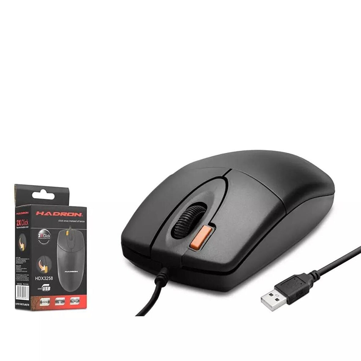 HADRON HDX3258 MOUSE KABLOLU USB ÇİFT CLICK 800 DPI 120CM