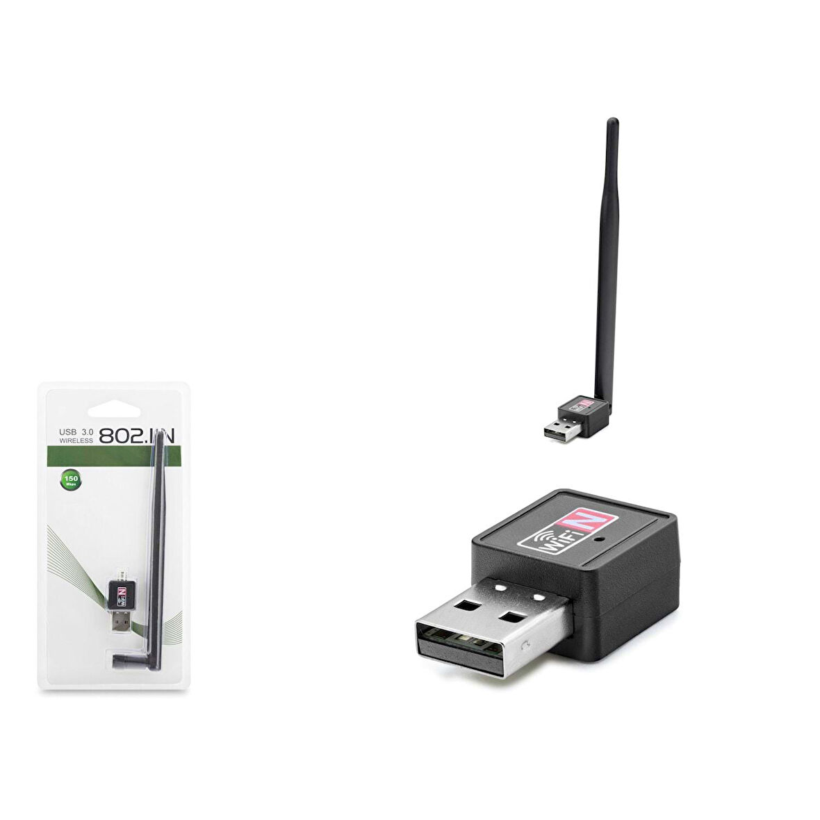 Pix-Link LV-UW02T Wi-Fi 2.4Ghz 150Mbps 5dBi Antenli 8818IC USB Kablosuz Adaptör - Siyah