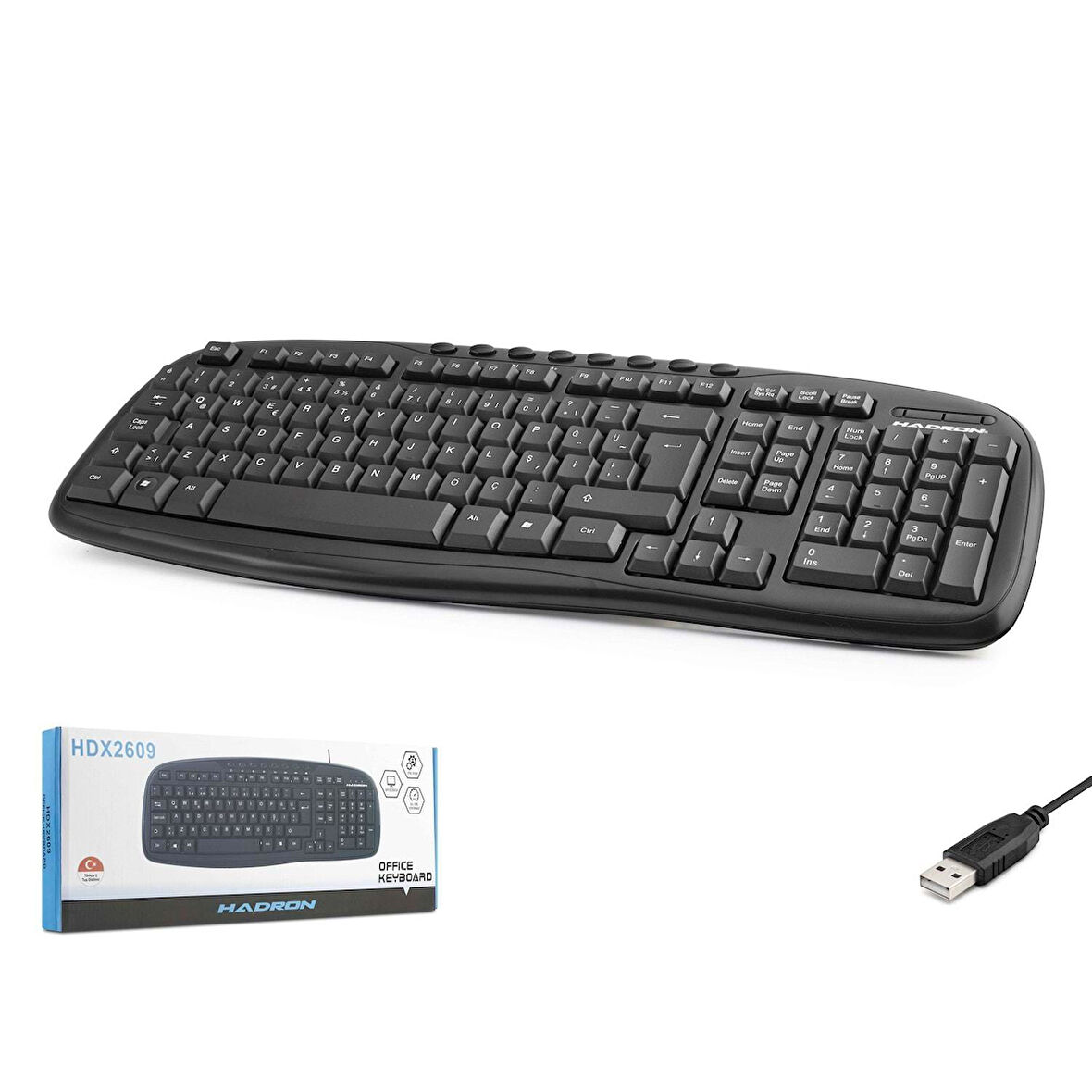 Hadron HDX2609 Türkçe-Q Multimedia 1.80mt USB Kablolu Klavye - Siyah