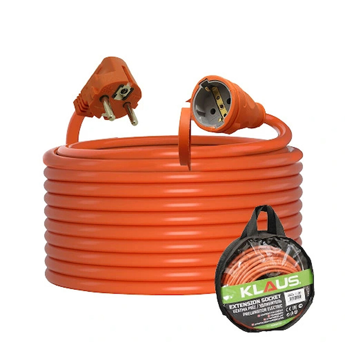 Klaus Seyyar Uzatma Kablosu Priz 3x1.5 10MT