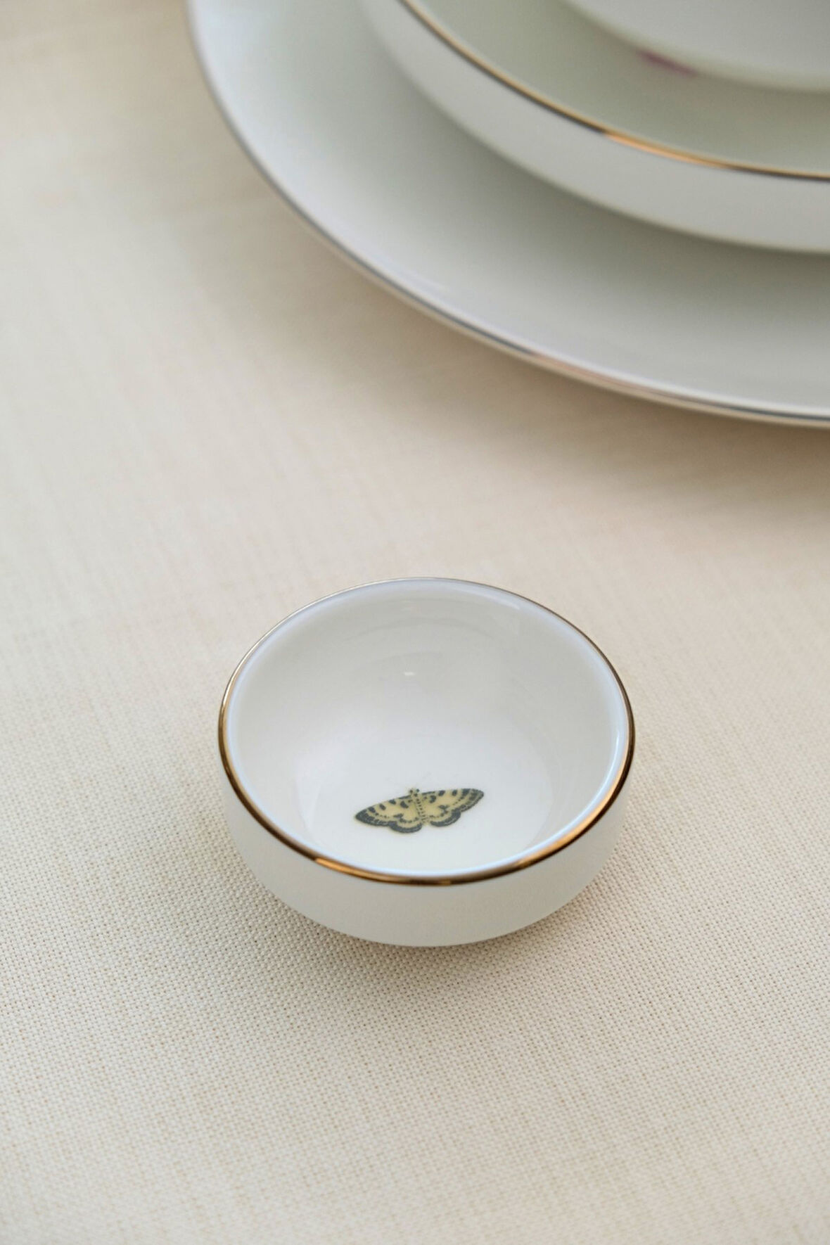 Tabak Evi Kelebek Altın Yaldızlı İstifli Kase 6x2cm 30cc Tekli