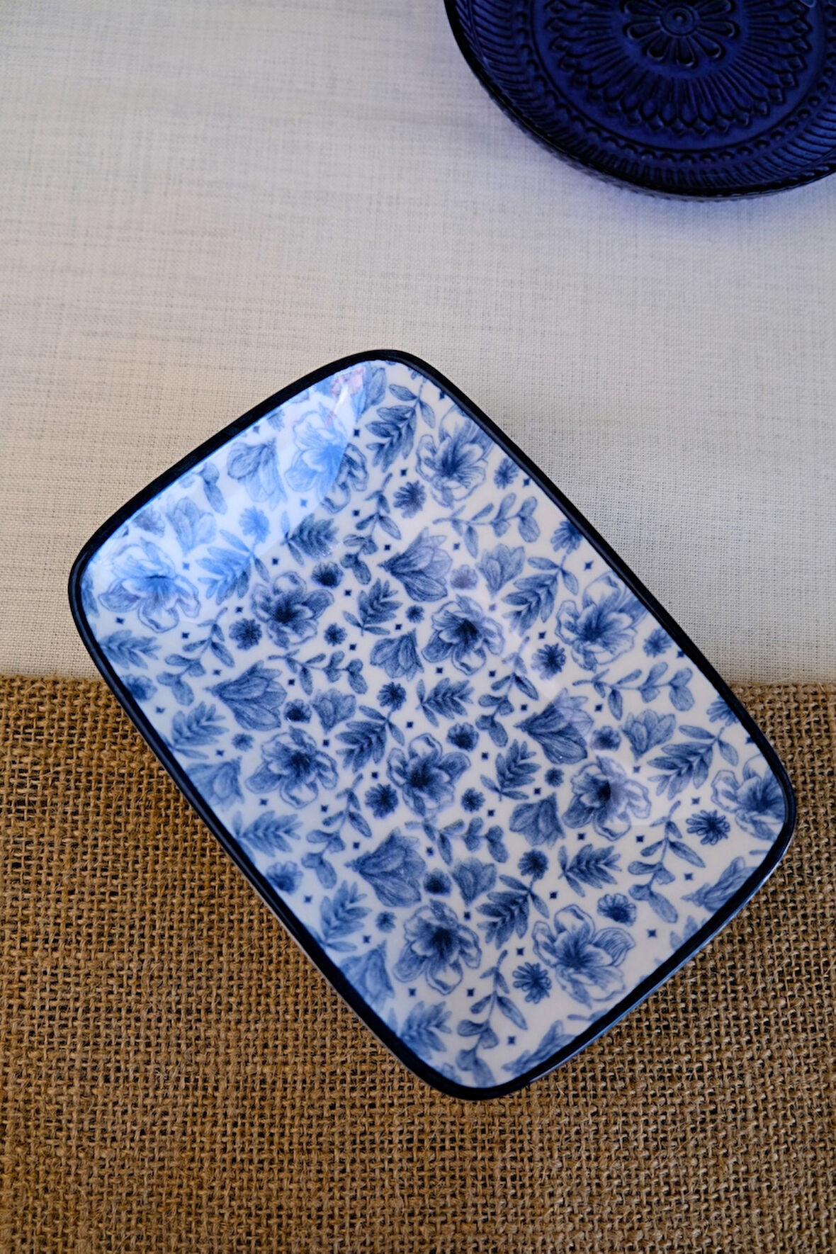 Tabak Evi Blue Heaven Kayık Tabak Tekli 17x12x3cm