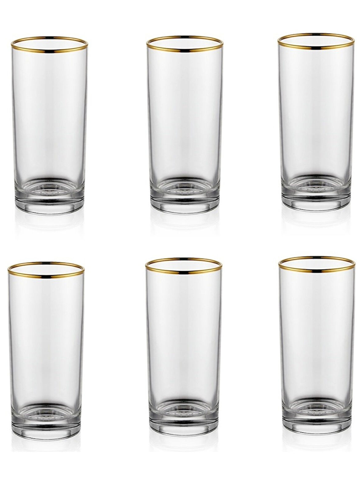 Canba Altın Basic Butik Cam Meşrubat Bardağı 380cc 6 Adet