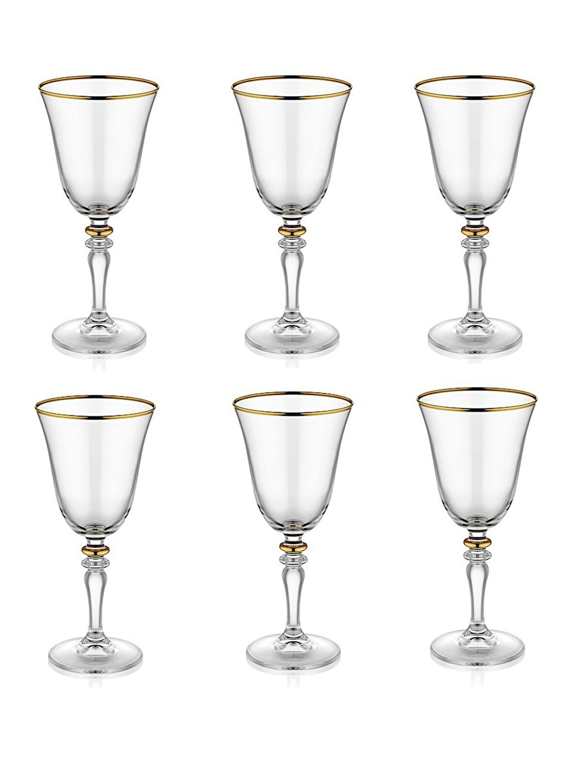Canba Altın Basic Butik Cam Ayaklı Kadeh 255cc 6 Adet