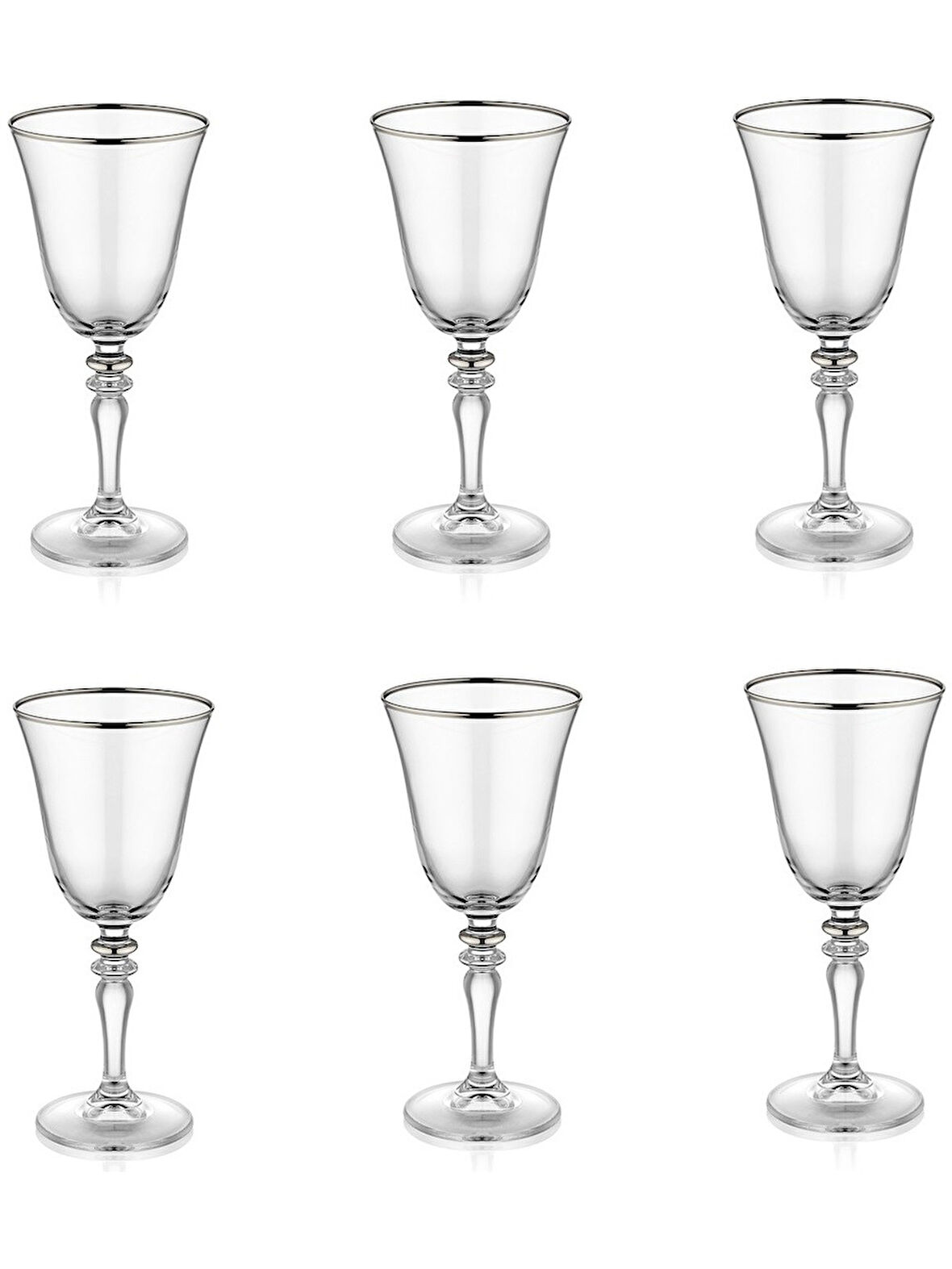 Canba Platin Basic Butik Cam Ayaklı Kadeh 255cc 6 Adet