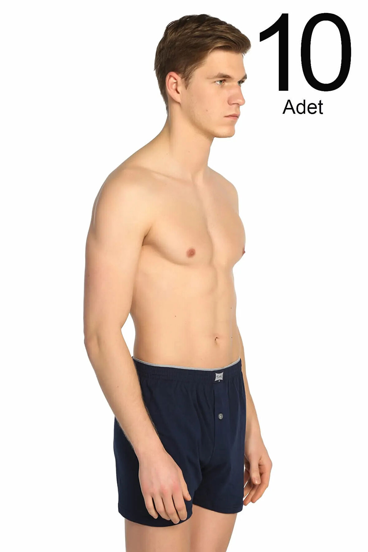 Erkek Füme 10'lu Paket Penye Düğmeli Boxer ELF568T0117CCM10