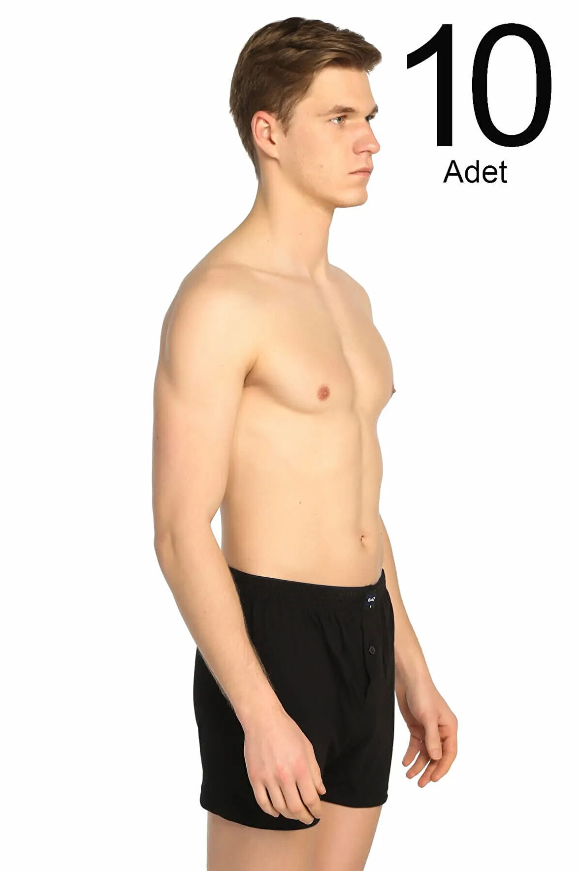 Erkek Füme 10'lu Paket Penye Düğmeli Boxer ELF568T0117CCM10