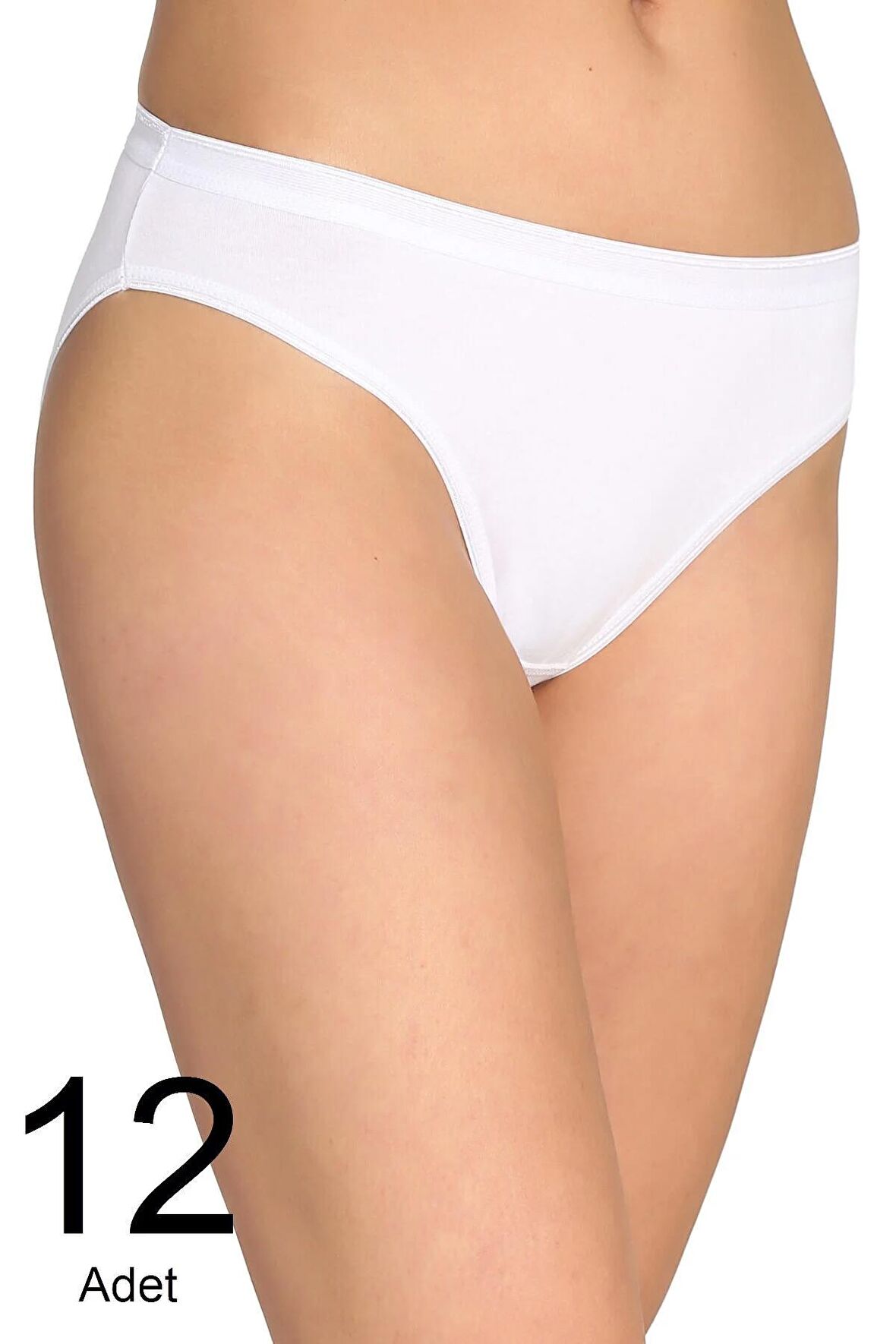 Kadın Beyaz 12'li Paket  Bikini Külot ELF568T0635CCM12