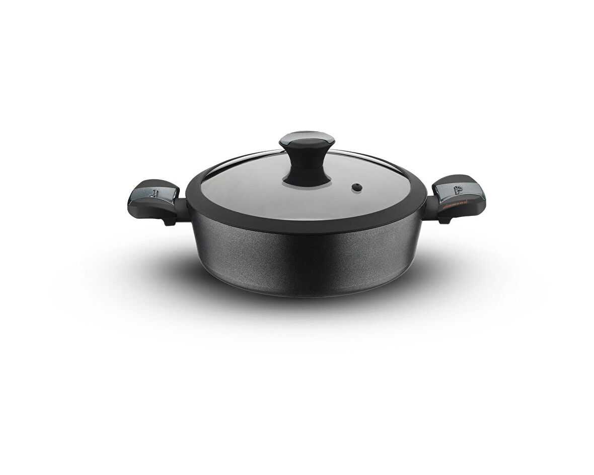 Diamond 24 Cm Yanmaz Yapışmaz Elmas Basık Tencere