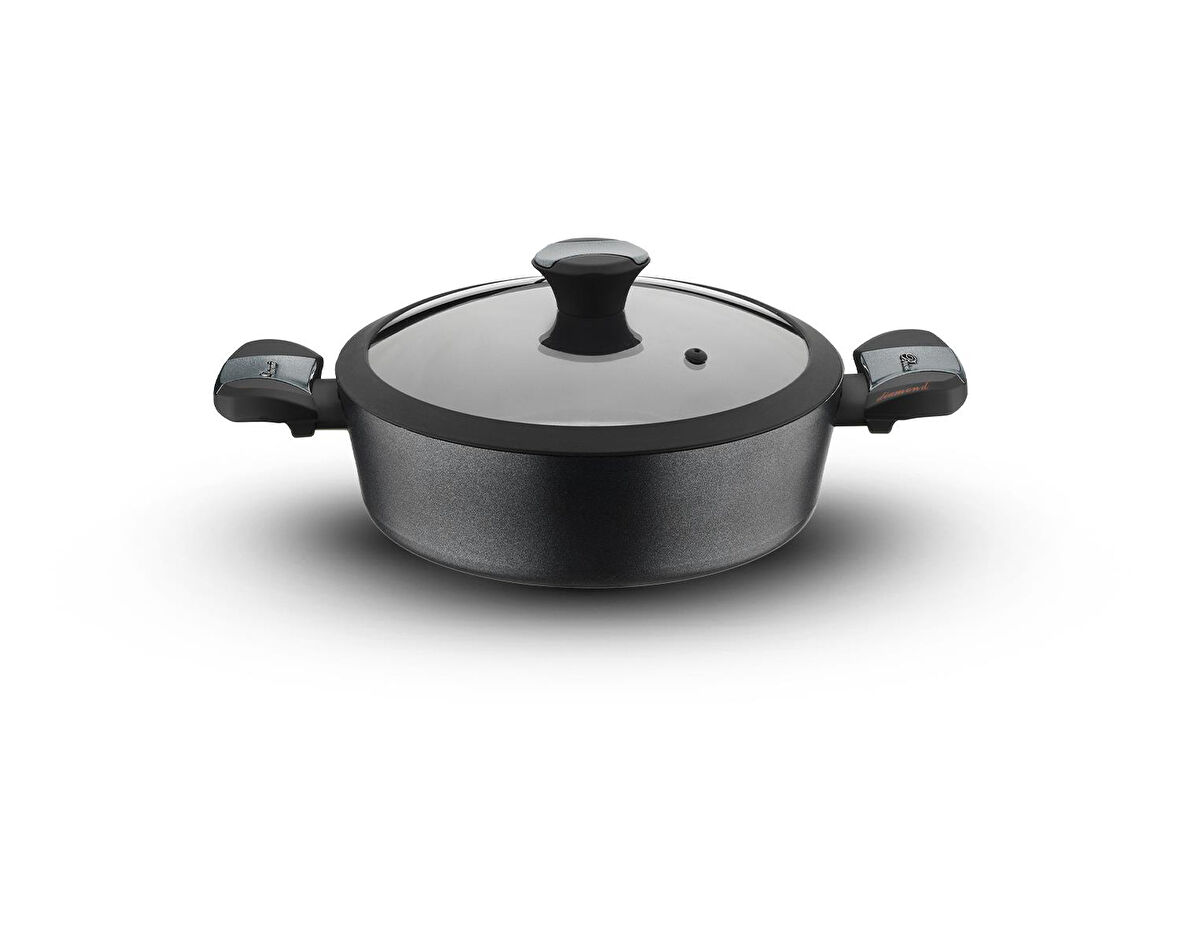 Diamond 26 Cm Yanmaz Yapışmaz Elmas Basık Tencere