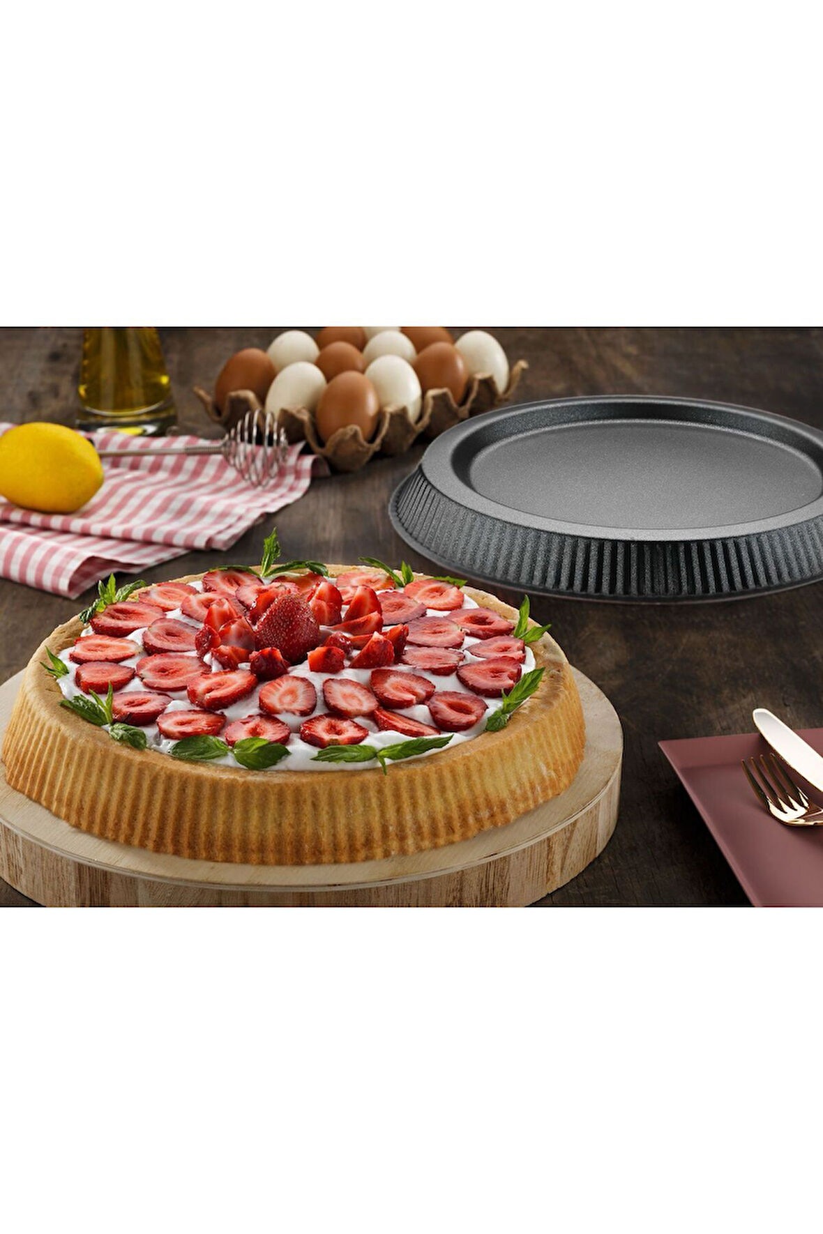 Diamond 30 Cm Yanmaz Yapışmaz Siyah Tart Kalıbı