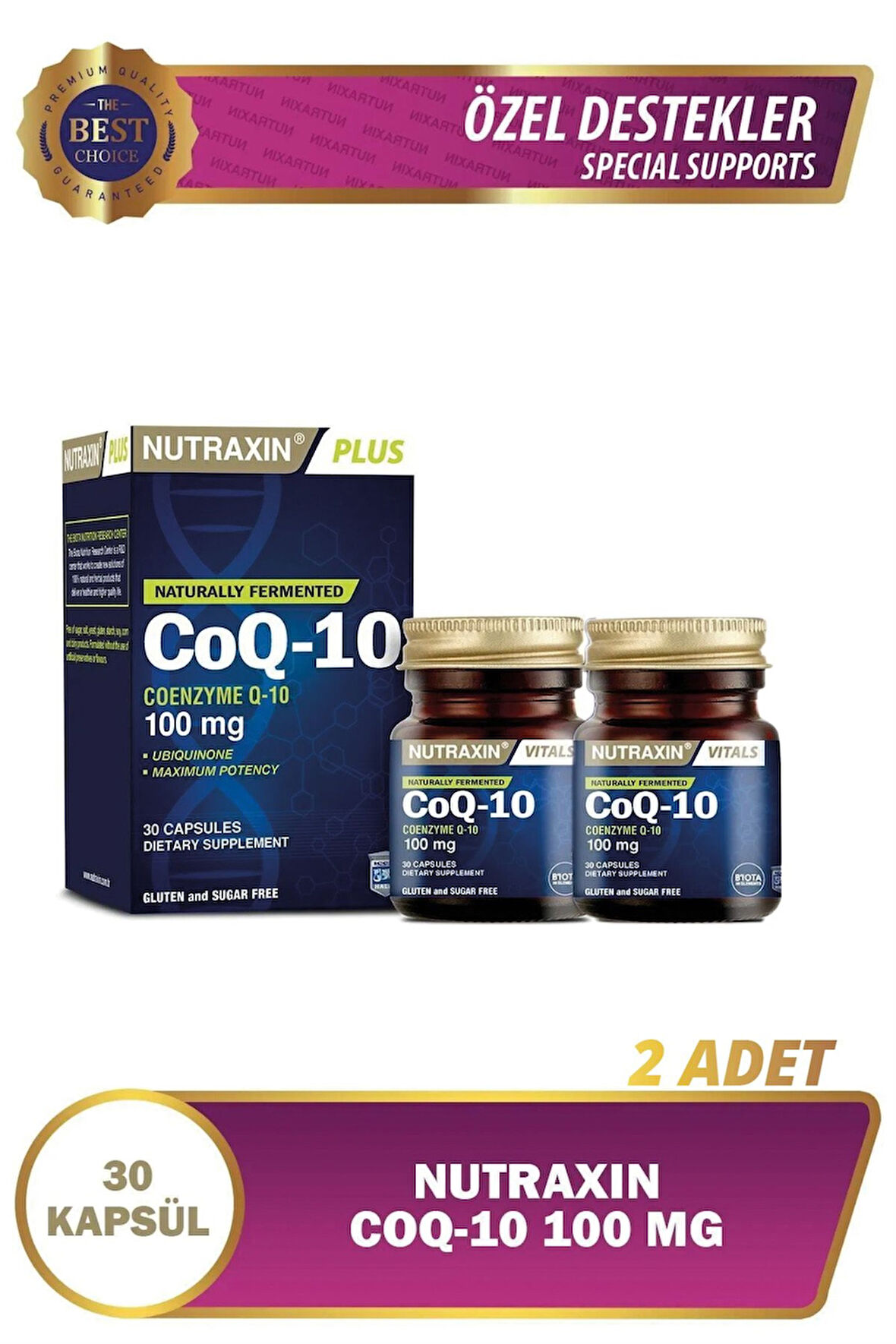 Nutraxin Coq-10 100mg 30 Kapsül 2 Adet