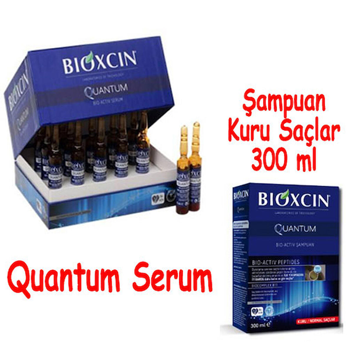 Bioxcin Quantum Bio Activ Serum 15x6 ml + Bioxcin Şampuan (Kuru Saçlar)