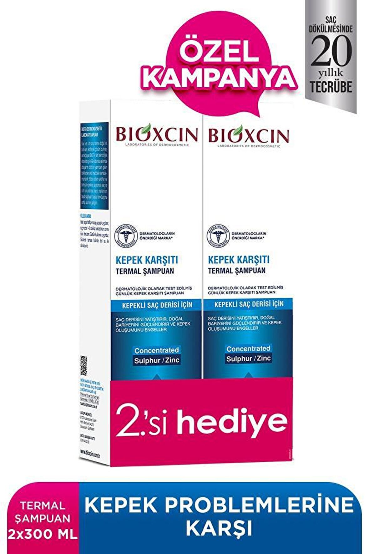 Bioxcin Aqua Thermal Kepekli Saçlar İçin Kepek Önleyici Şampuan 2x300 ml