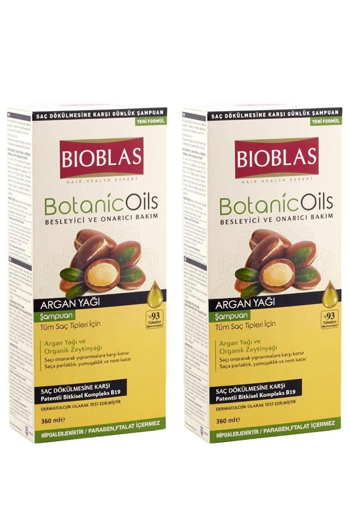 Şampuan 360 Ml Botanic Oils Argan X 2 Adet