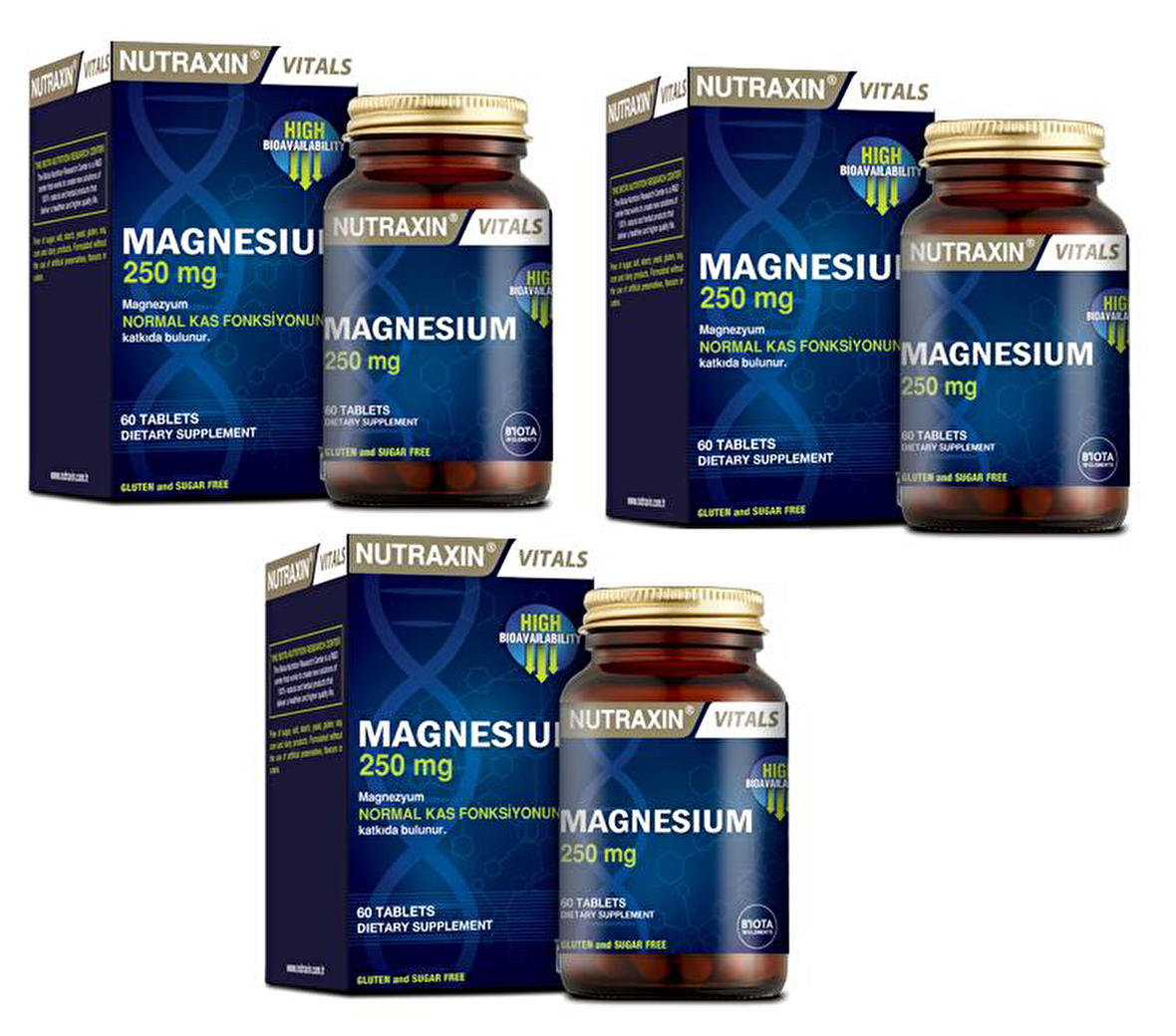 Nutraxin MAGNESIUM 250 MG TABLET x3