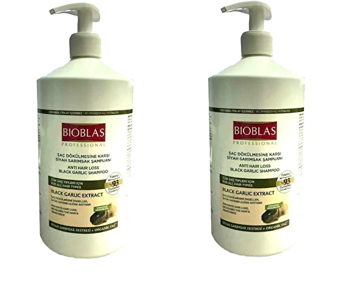 Bioblas Dökülen Saçlar İçin Dökülme Karşıtı Siyah Sarımsaklı Şampuan 2x1000 ml