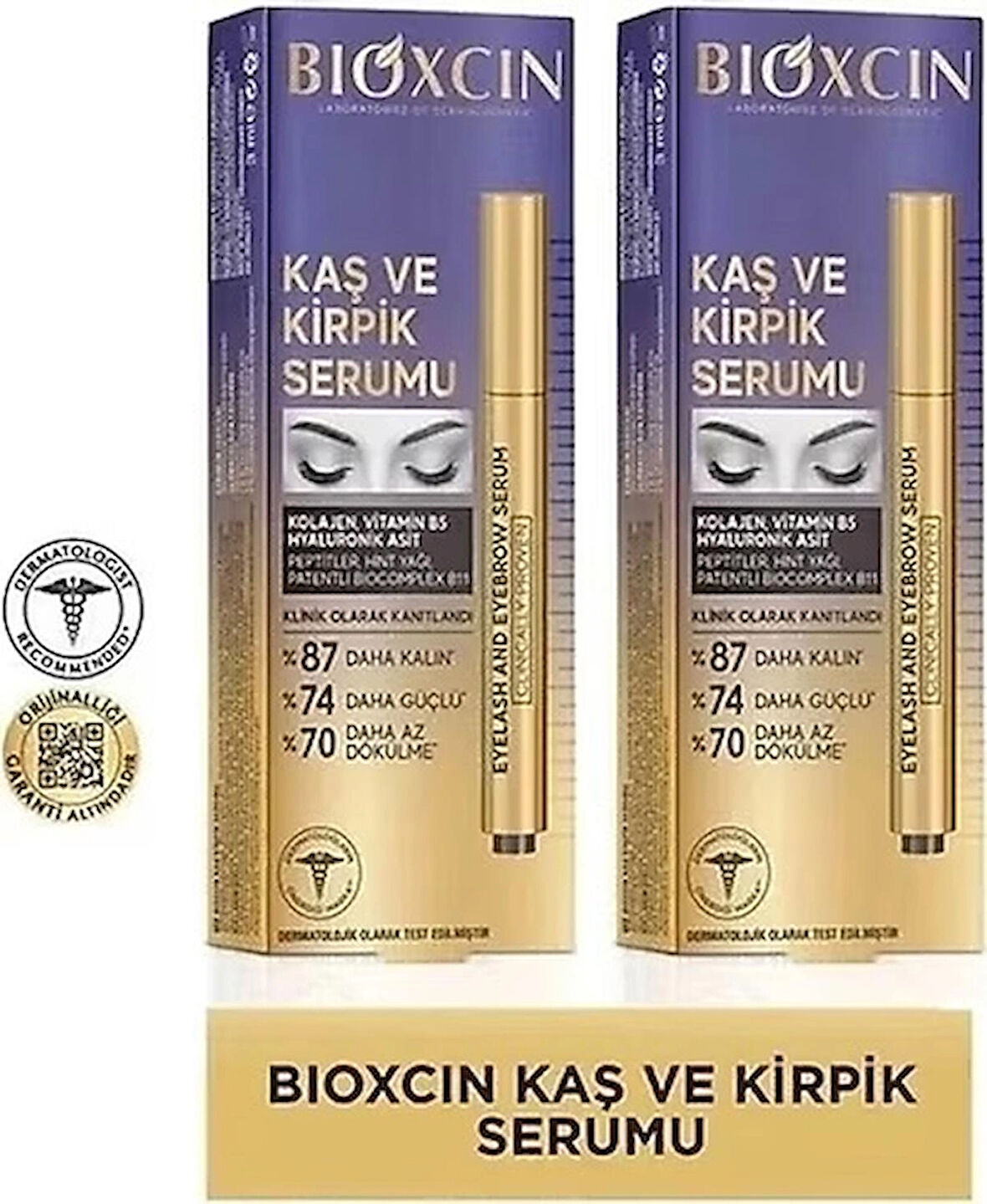 Bioxcin Kolajen ve Hyaluronik Asit İçerikli Kaş ve Kirpik Serumu 3 ml - 2 Adet