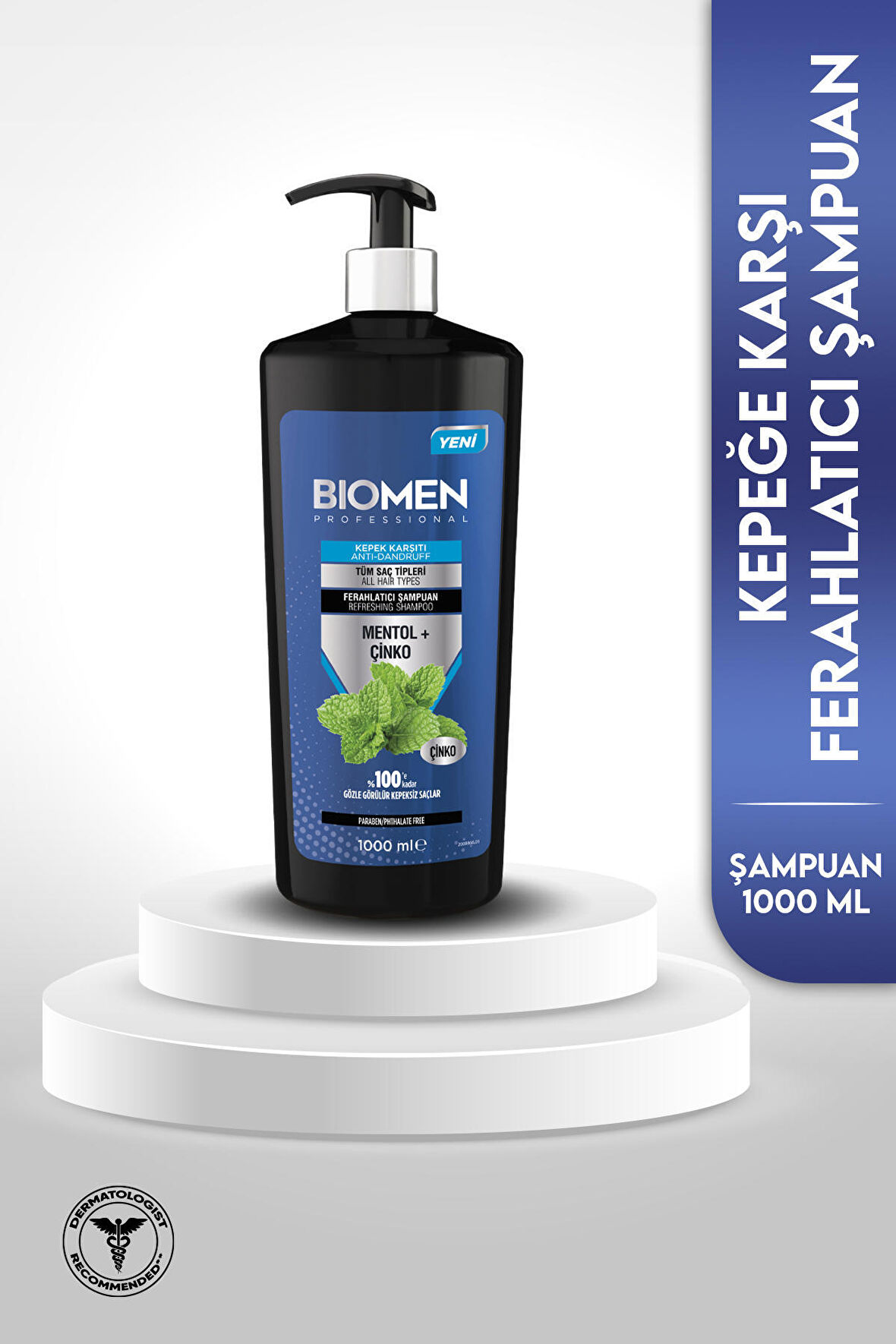 Biomen Professional Mentol&Çinko Kepek Karşıtı Ferahlatıcı Şampuan 1000 ml