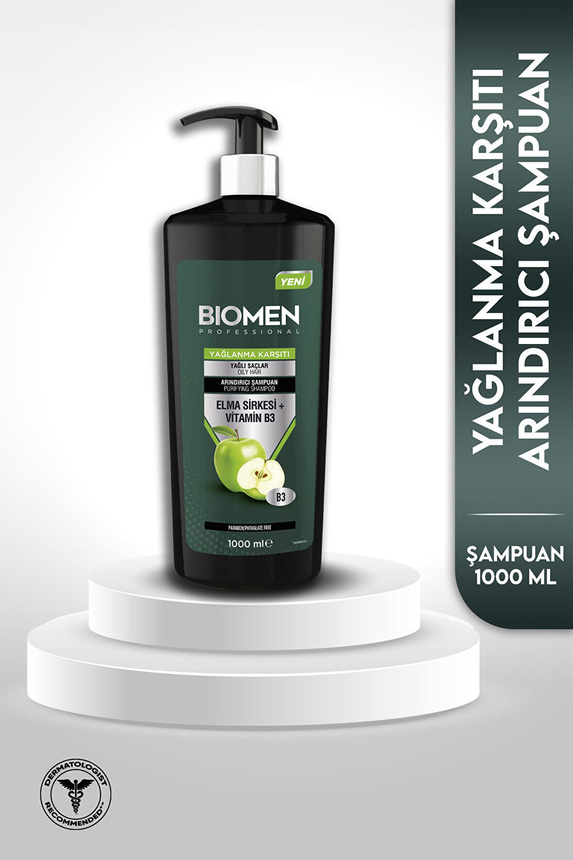 Biomen Professional Elma Sirkesi&Vitamin B3 Yağlanma Karşıtı Arındırıcı Şampuan 1000 ml