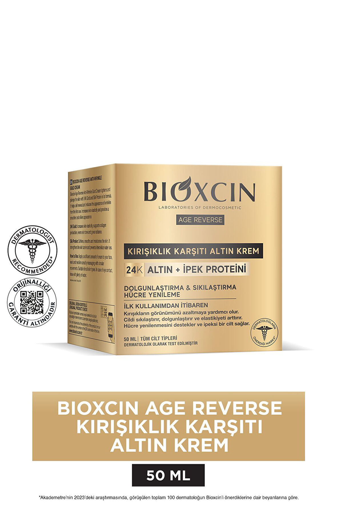 Bioxcin Age Reverse Kırışıklık Karşıtı Altın Krem 24K Altın İpek Proteini 50 ml