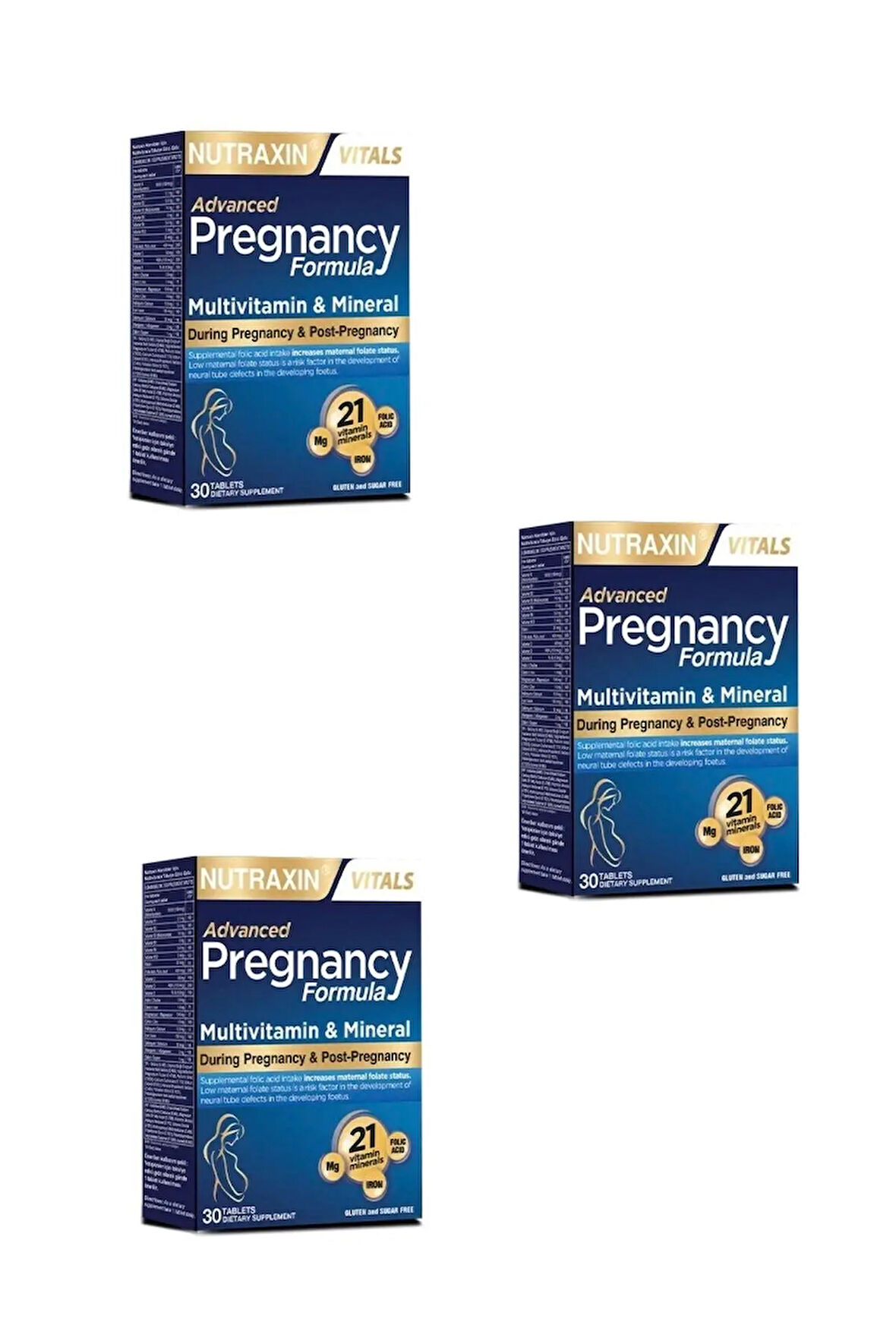 Nutraxin Pregnancy Formula Hamileler İçin (A Ve B Vitamini) 30 Tablet x 3 Adet