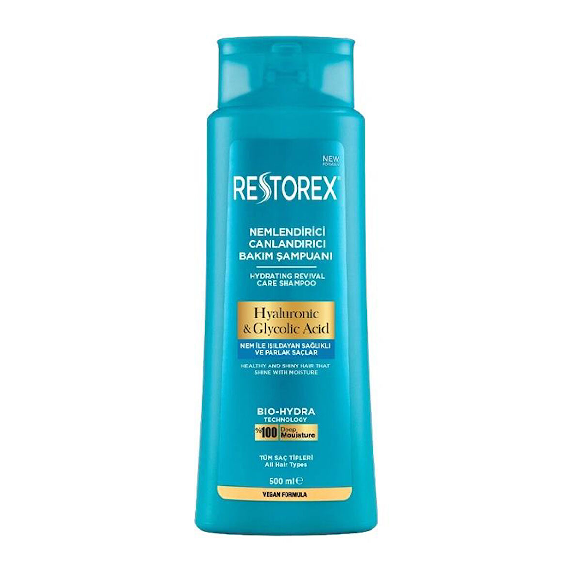 Restorex Şampuan Hyaluronic Glycolic Acid Tüm Saç Tipleri 500 Ml