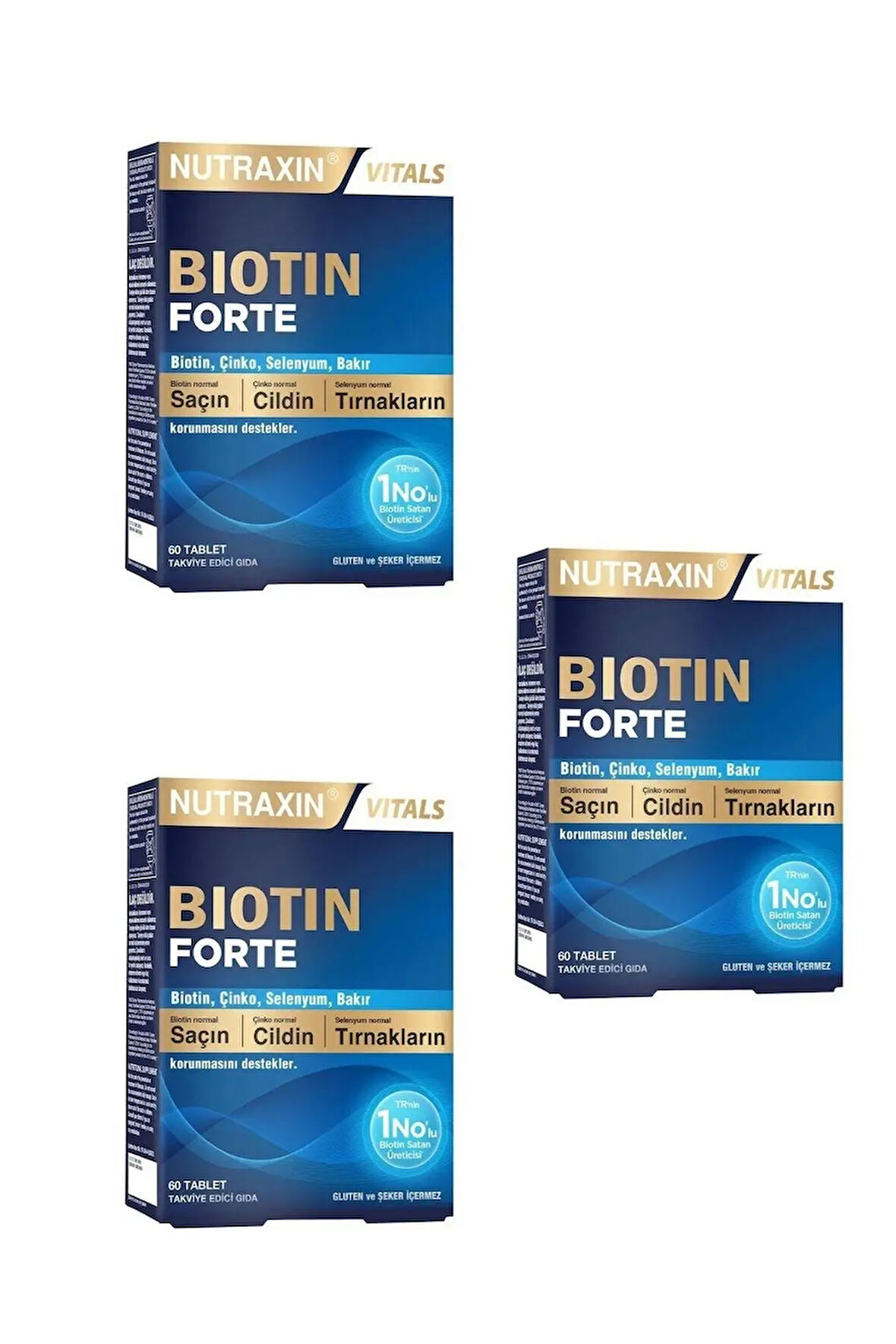 Nutraxin Biotin Forte Takviye Edici Gıda 60 Tablet  x 3 Adet