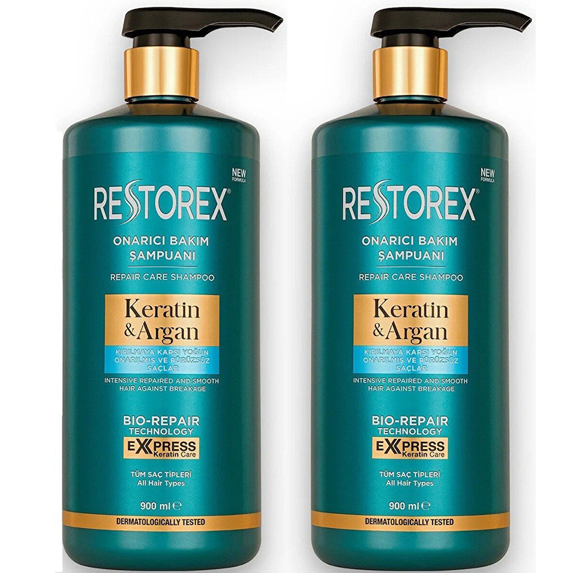 Restorex Keratin Argan Onarıcı Bakım Şampuanı 900 ml 2 ADET