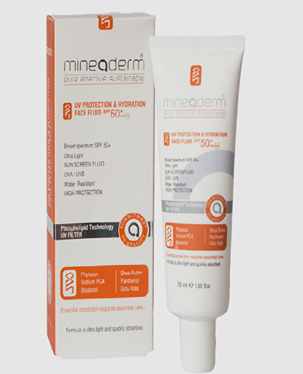 Mineaderm Uv Protection & Hydration 50+ Faktör Fondoten Etkili Hassas Ciltler İçin Renksiz Yüz Güneş Koruyucu Krem 50 ml