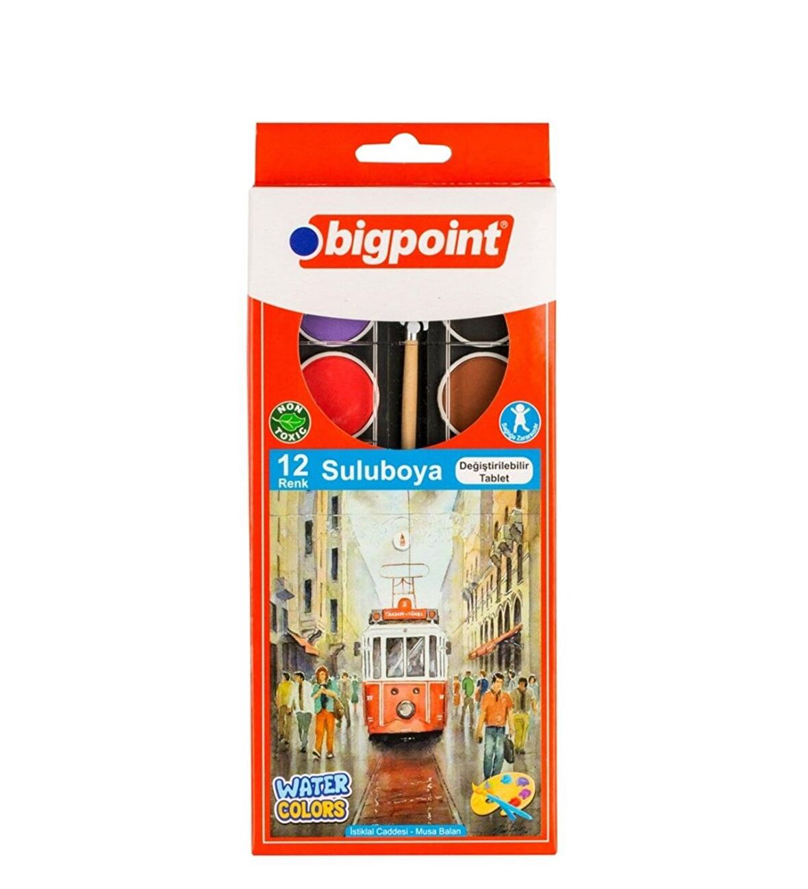 Bigpoint Suluboya 12+1 Renk (Değiştirilebilir Tablet) Bp757-12T