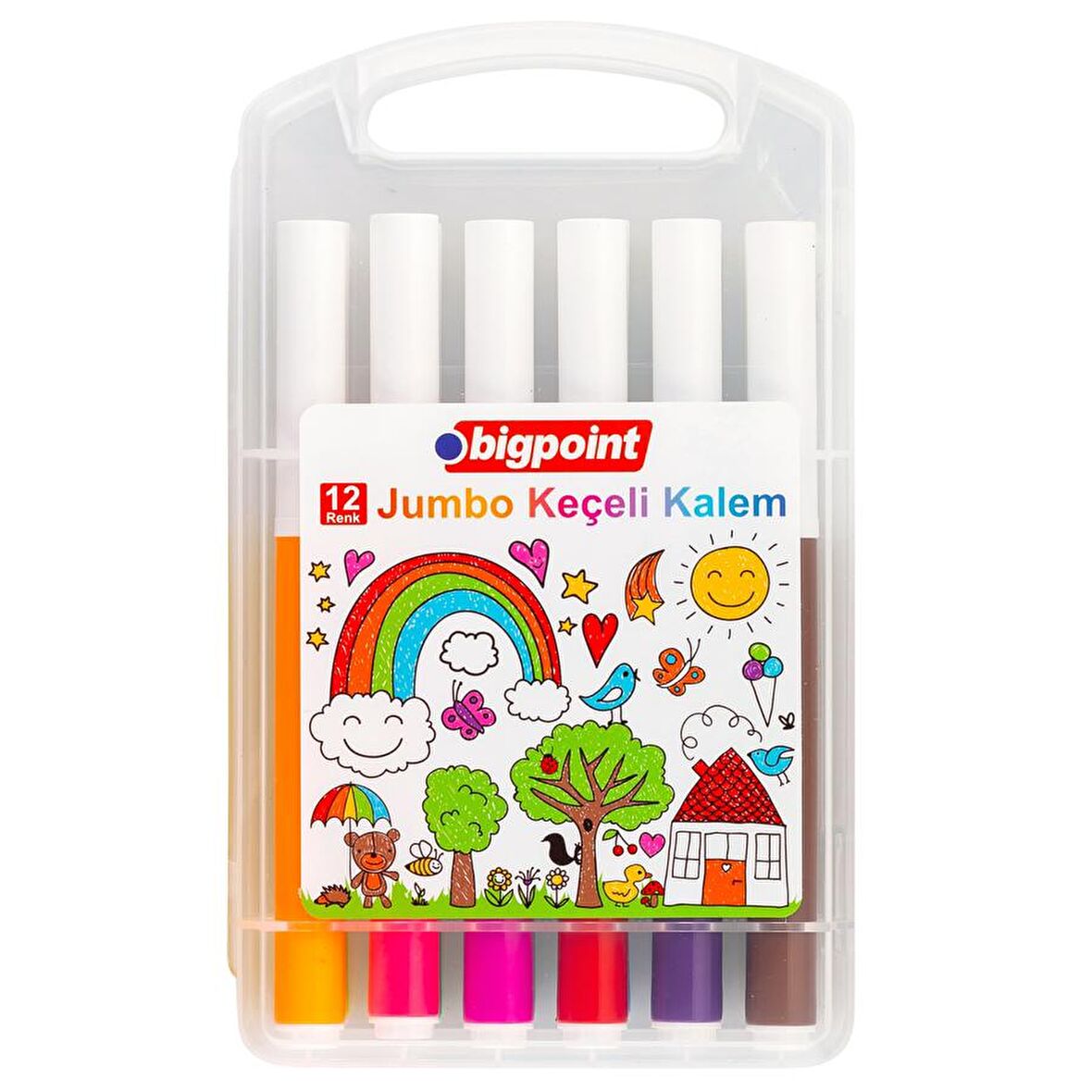 Bigpoint Jumbo Keçeli Kalem 12'li Set (Plastik Kutulu)