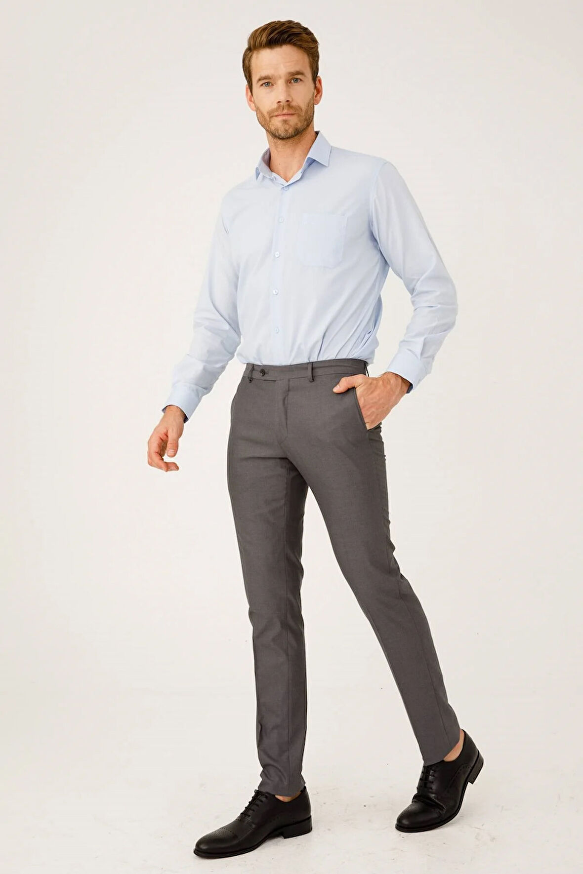 Erkek Duman Regularfit / Rahat Kalıp  Pantolon