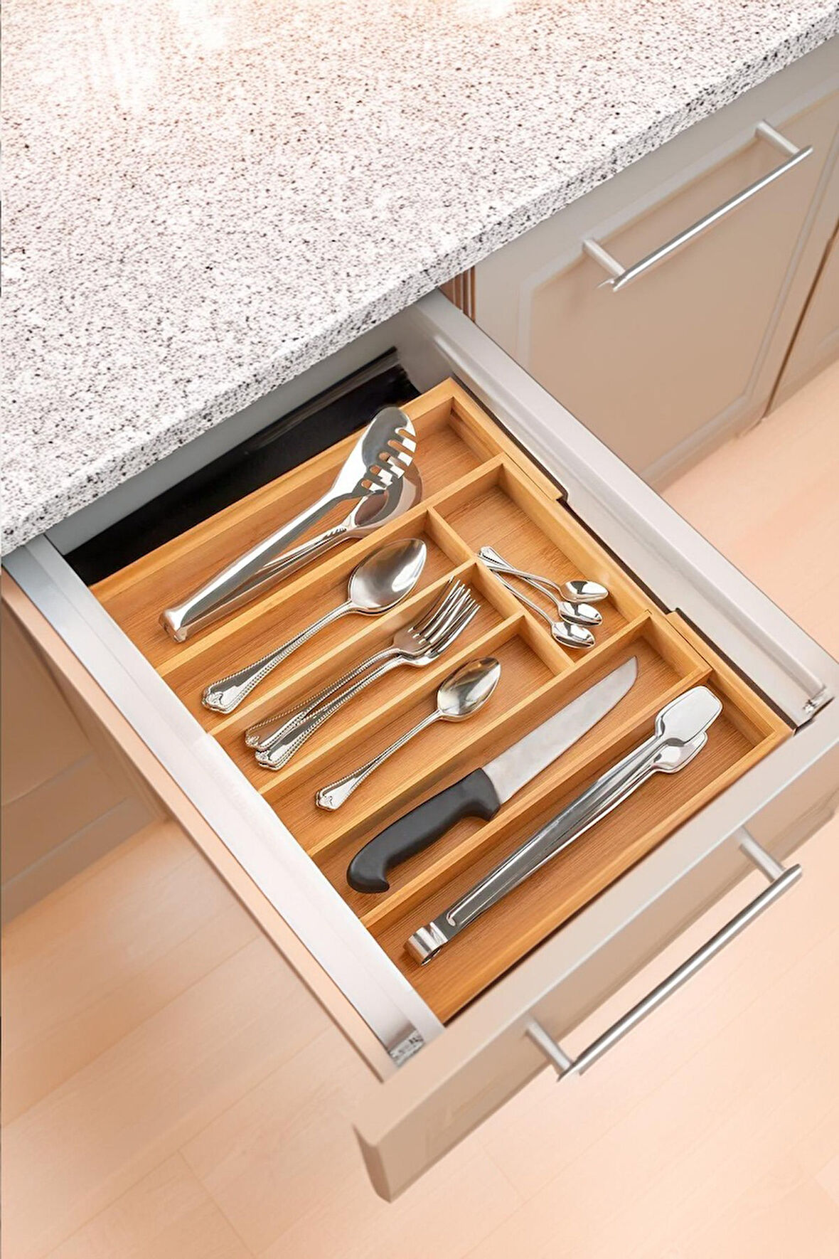 Porsima M9263-55 Ölçü Ayarlı 5-7 Bölmeli Bambu Kaşıklık