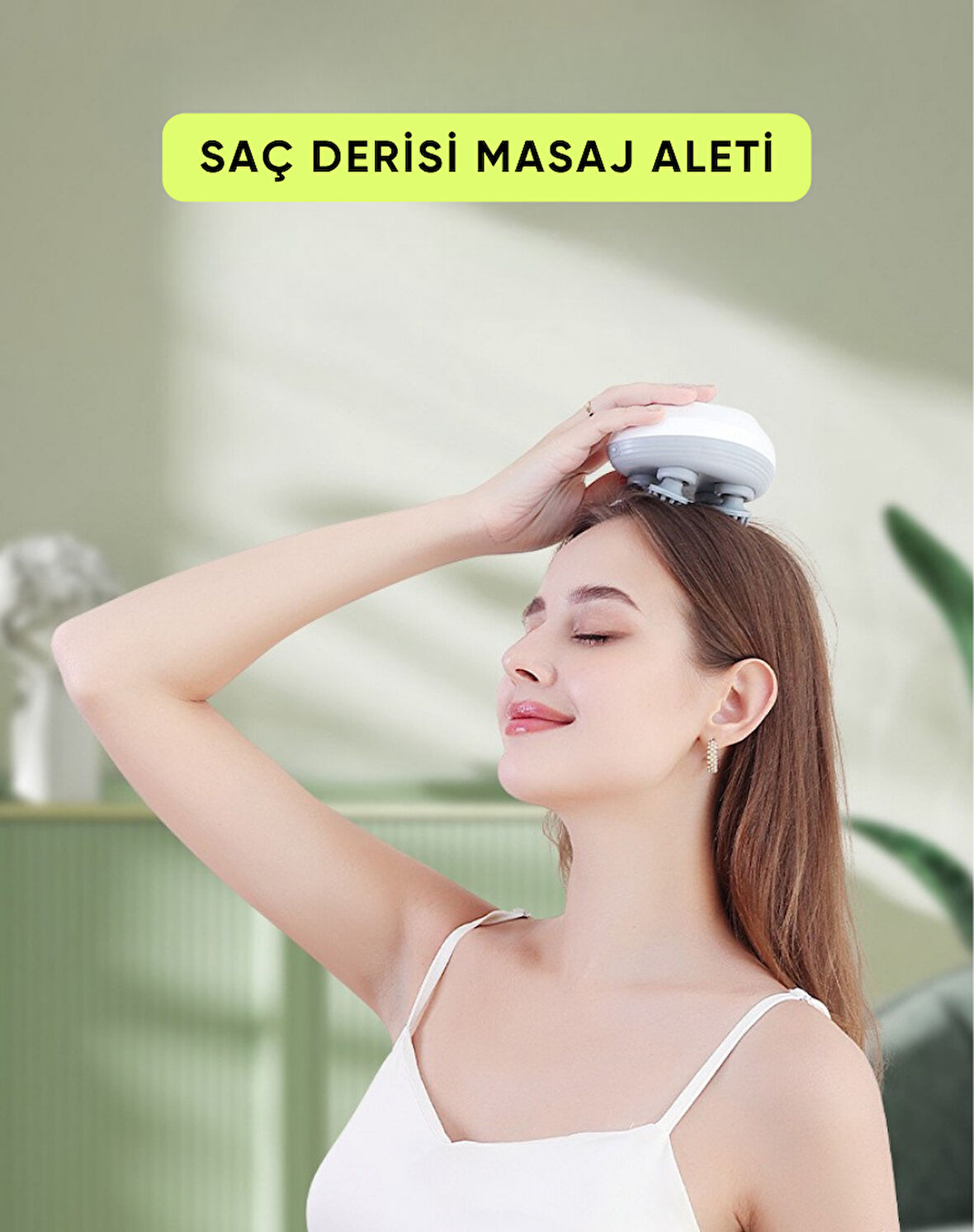 Şarj Edilebilir Saç Derisi Masaj Aleti Kafa Masajı Silikon Başlık Tp-1006