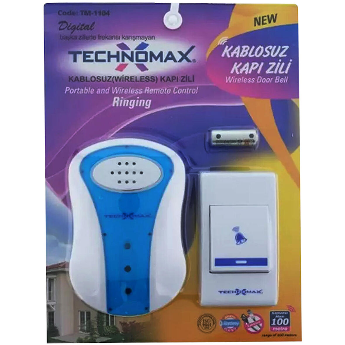 TECHNOMAX TM-1101 METALİK * TM-1104/1100/1102/1103  ÇOK FREKANSLI KABLOSUZ ZİL