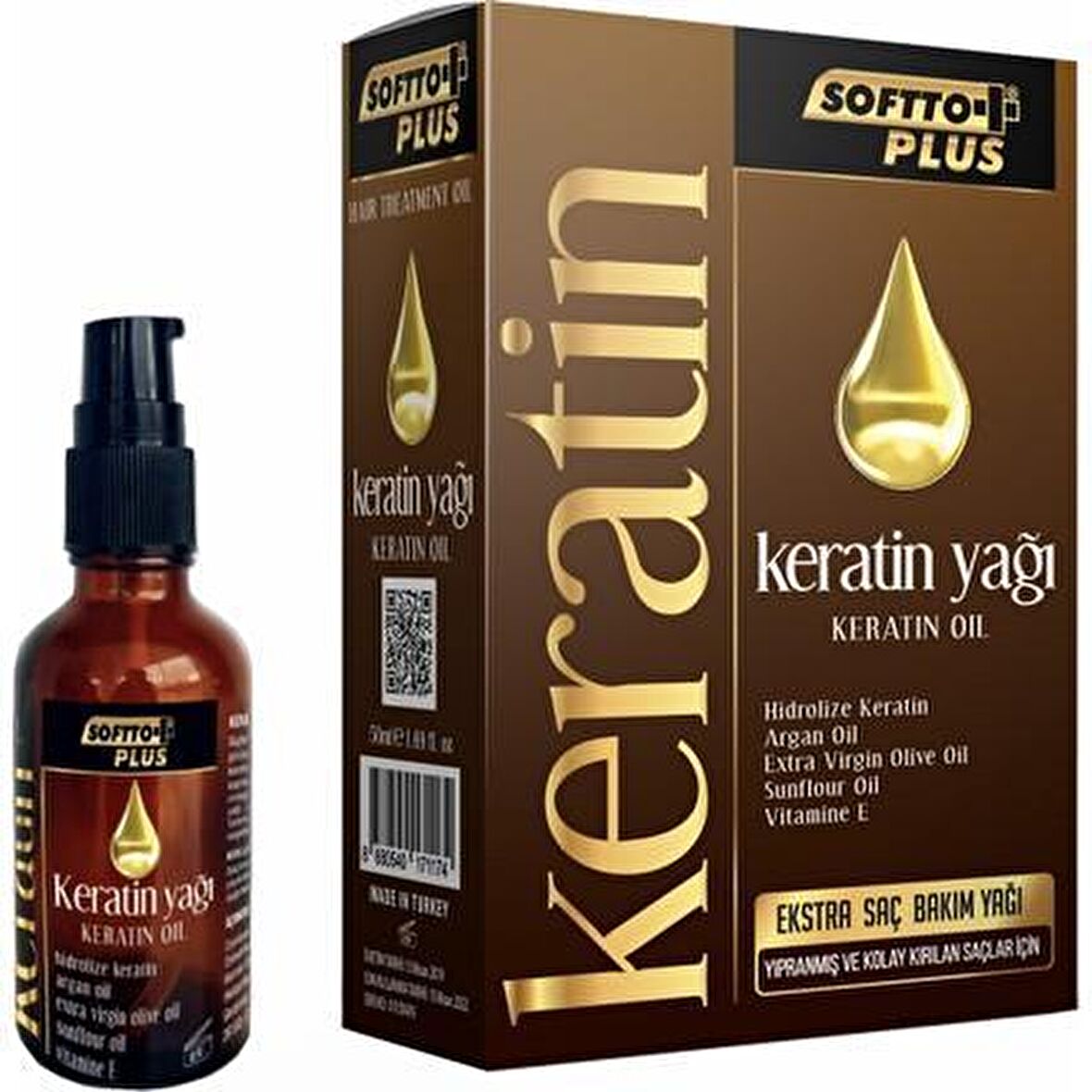 Softto Plus Onarıcı Keratin Saç Bakım Yağı 50 Ml