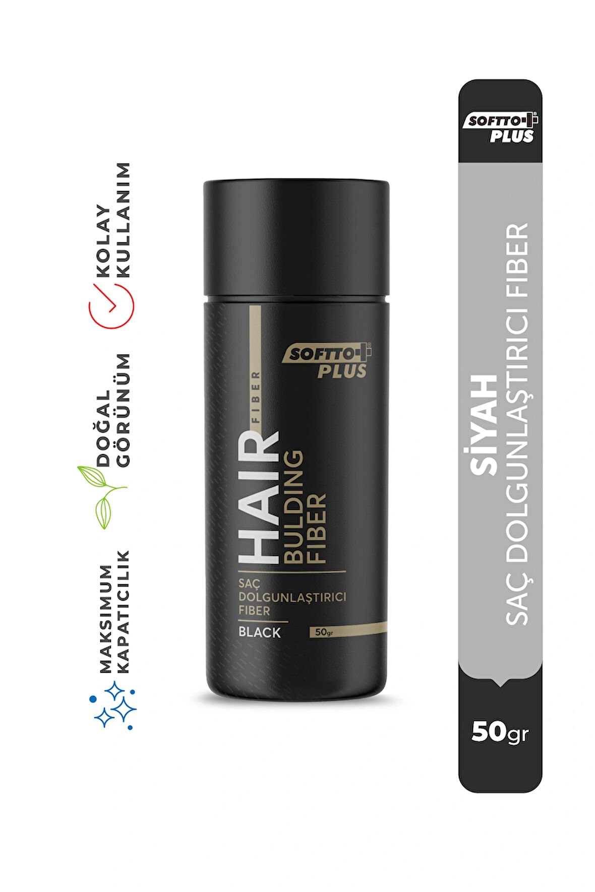 Saç Dolgunlaştırıcı Anında Dolgunluk Sağlayan Siyah Renk Fiber 50 gr.