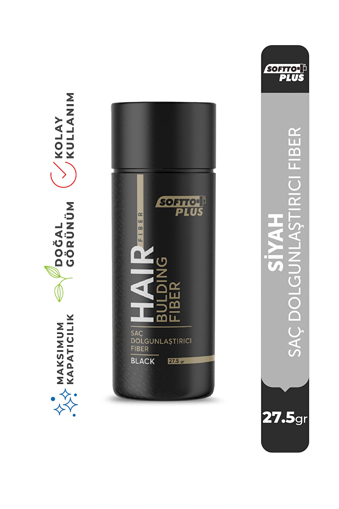 Saç Dolgunlaştırıcı Anında Dolgunluk Sağlayan Siyah Renk Fiber 27.5 gr.