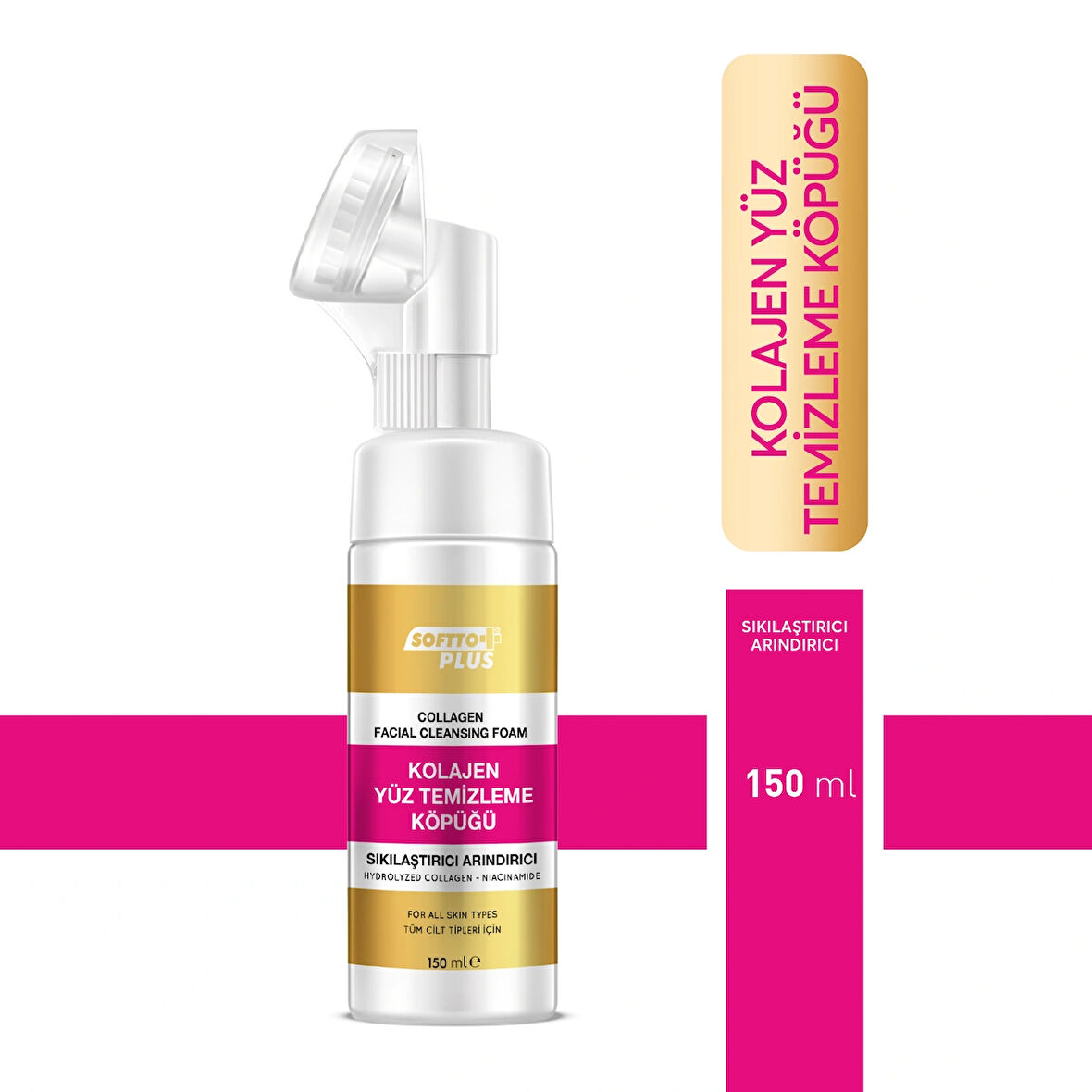 Özel Fırçalı Sıkılaştırıcı Arındırıcı Niacinamide+Kolajen Yüz Temizleme Köpüğü 150 ml