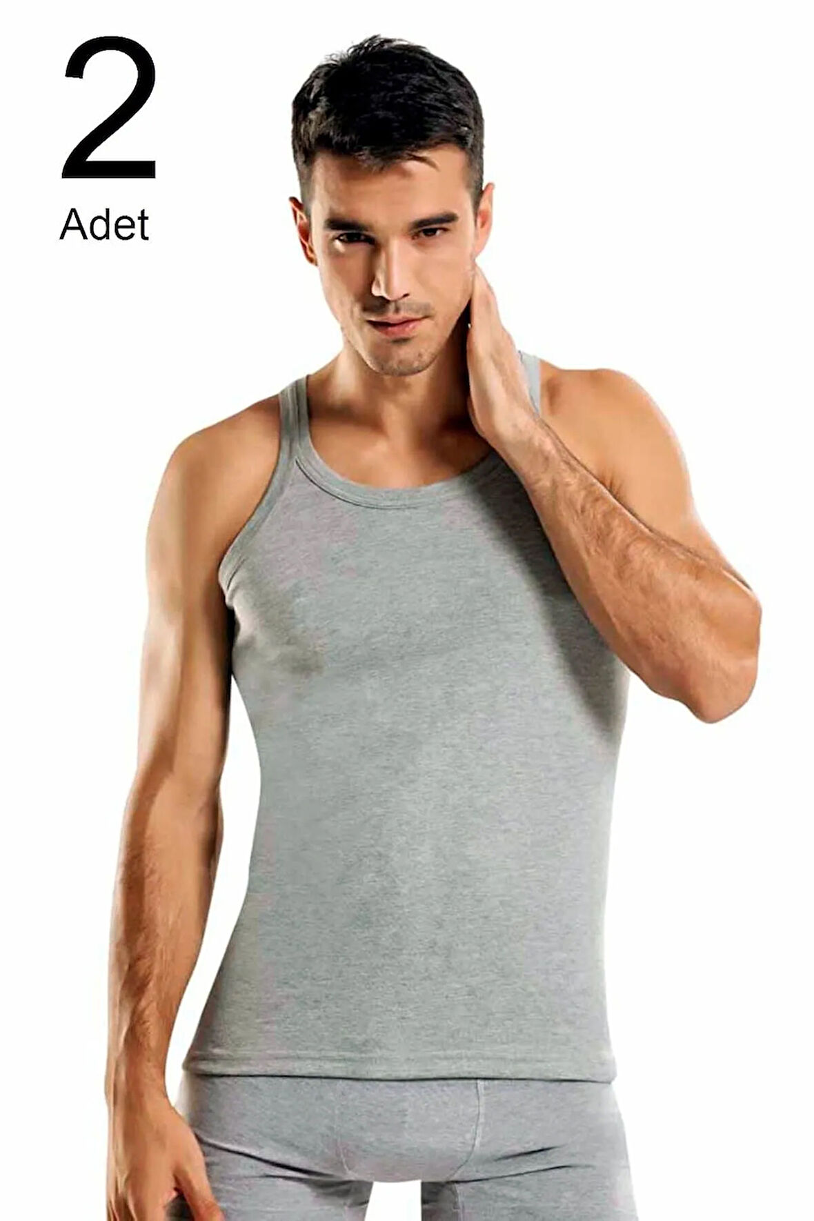 2'li Paket Ince Askılı Erkek Atlet