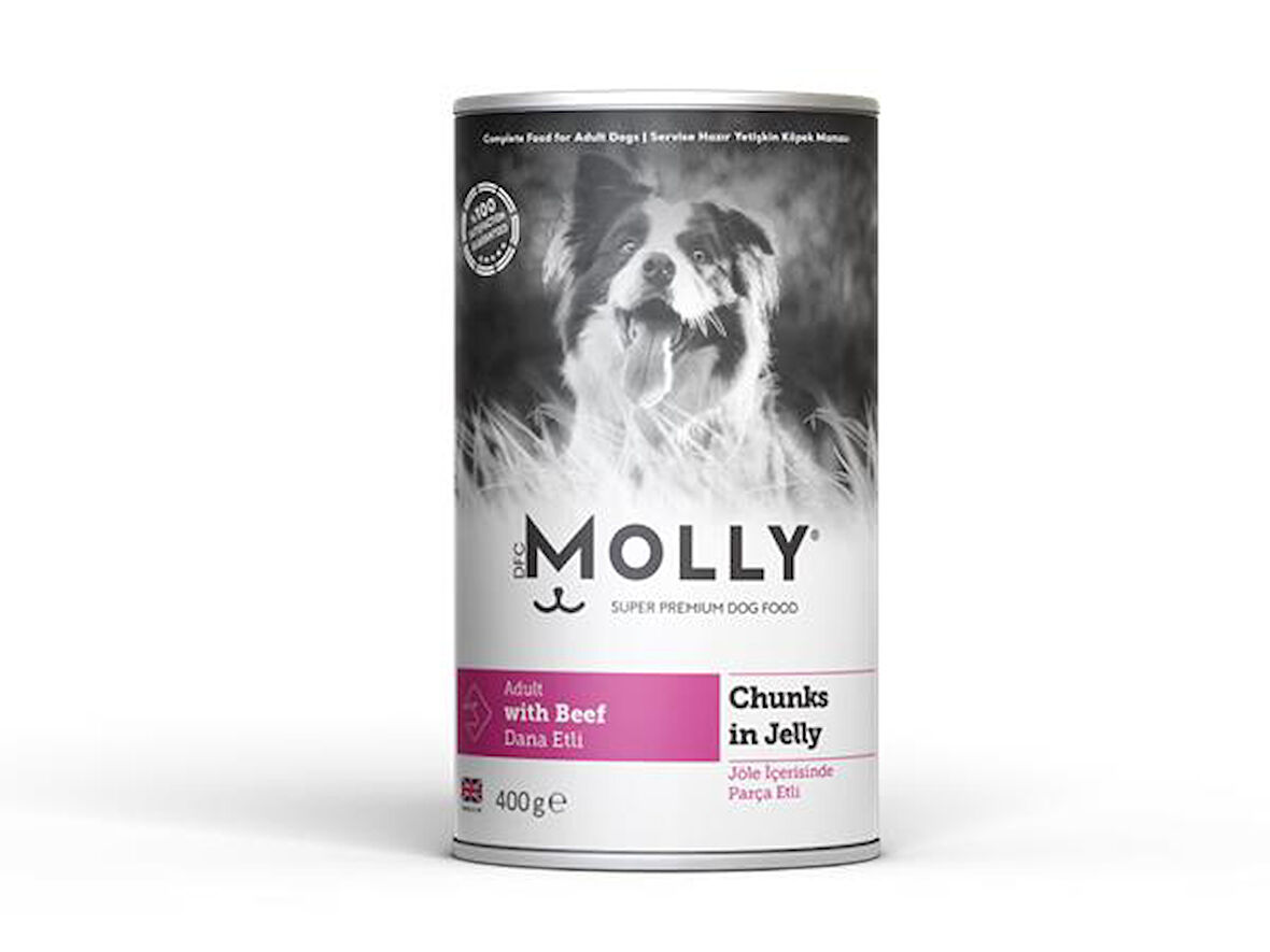 Molly Konserve Yetişkin Köpek Jöleli Biftekli Parça Etli 400 Gr