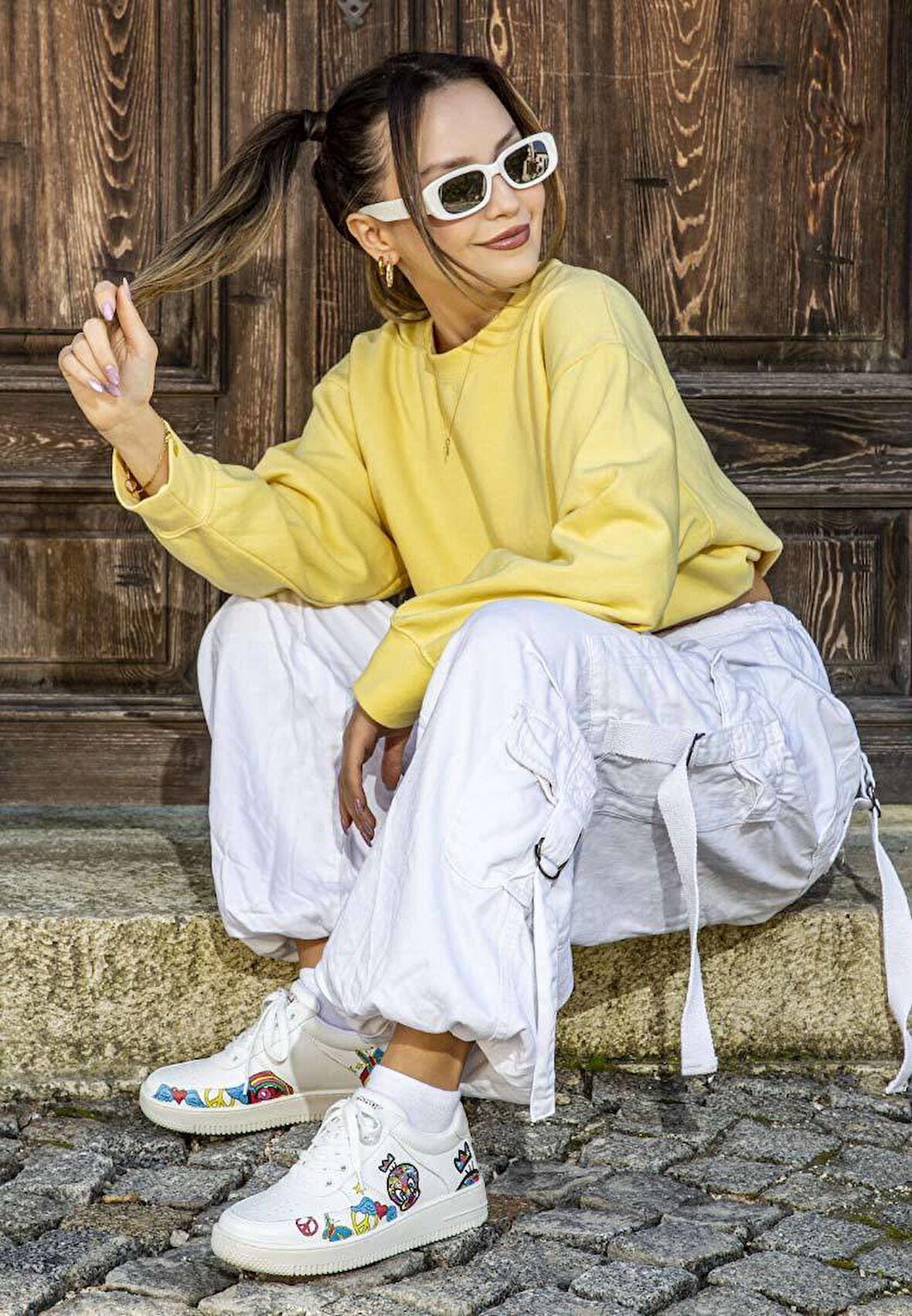 Dogo Tweety Love  Dogo Beyaz Kadın Sneaker