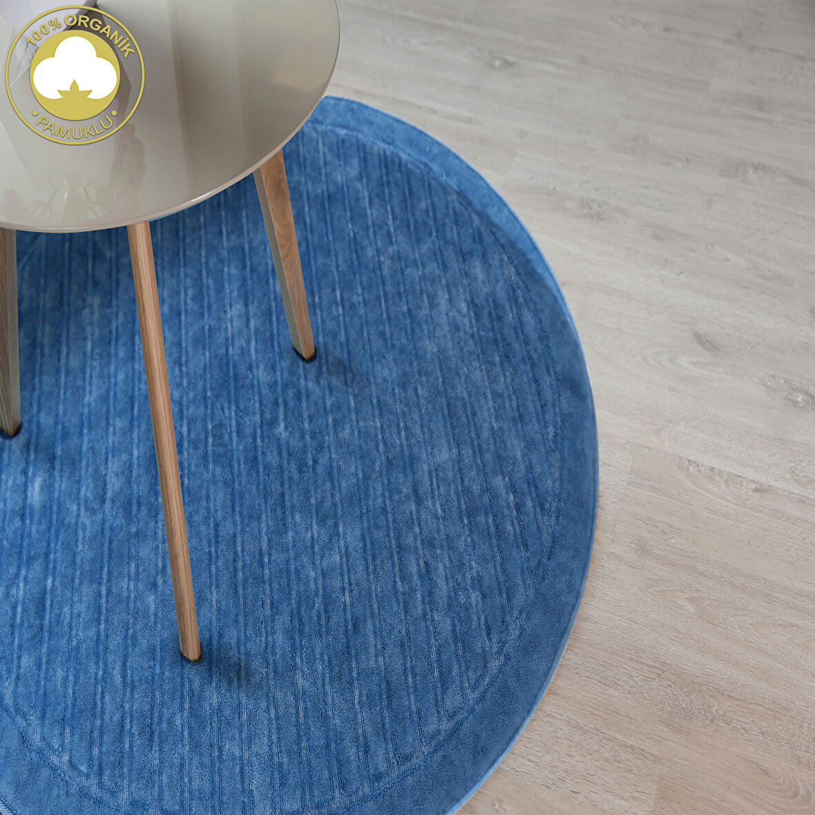 Alanur Mikonos Eskitme Cotton Yuvarlak Halı