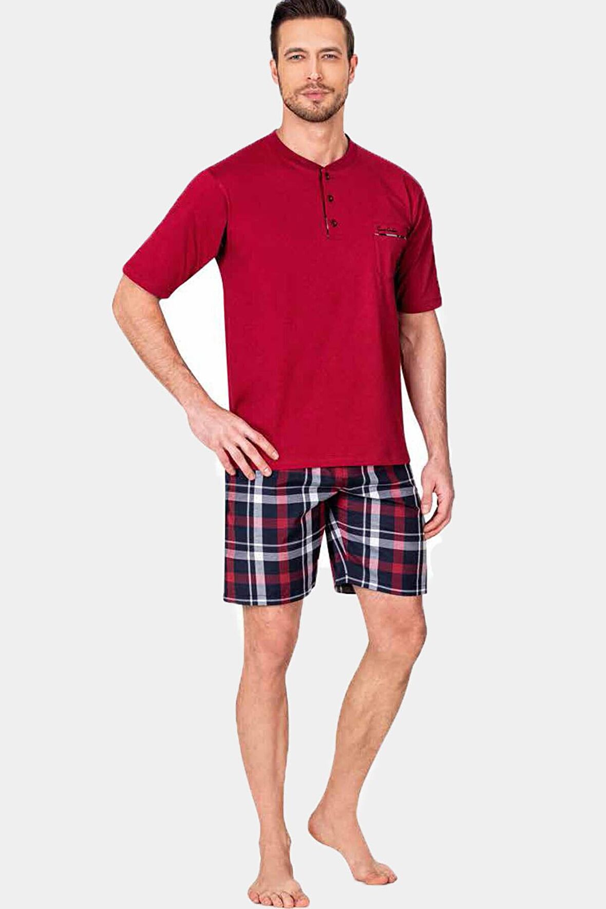 %100 Pamuklu 3'lü Yazlık Erkek Pijama Takımı