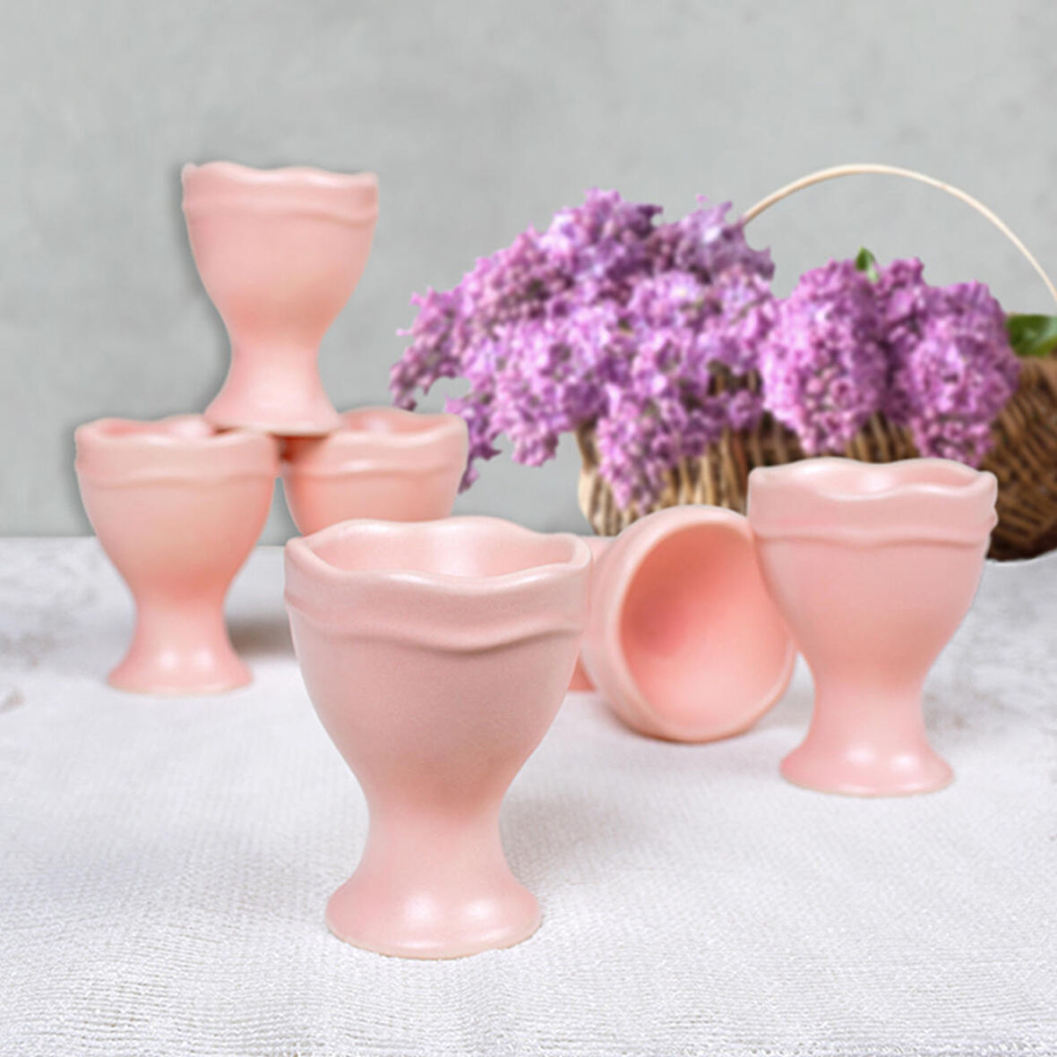 Keramika Mat Açık Pembe Juliet Yumurtalık 7 cm 6 Adet