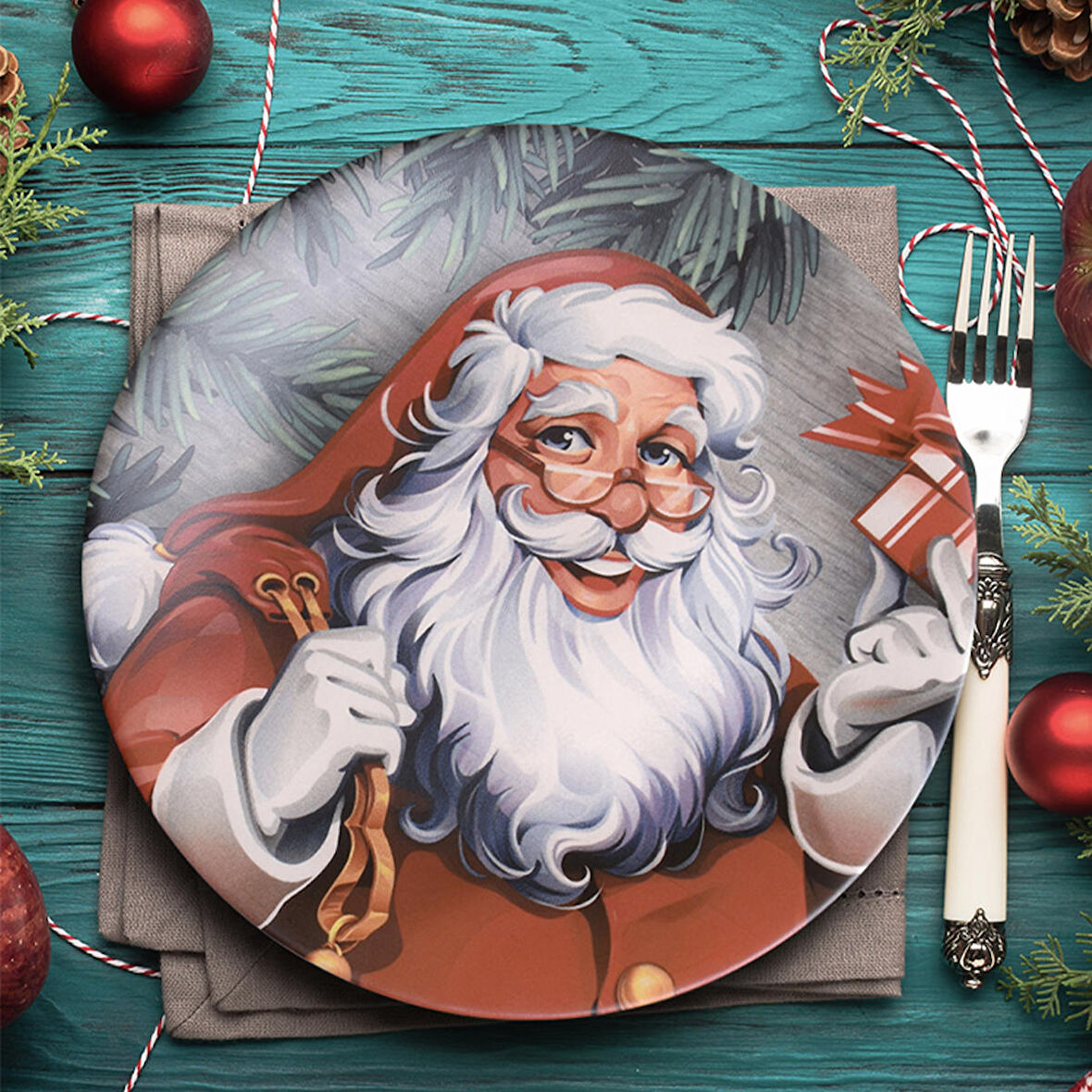 Keramika Noel Baba Servis Tabağı 26 Cm - 17979